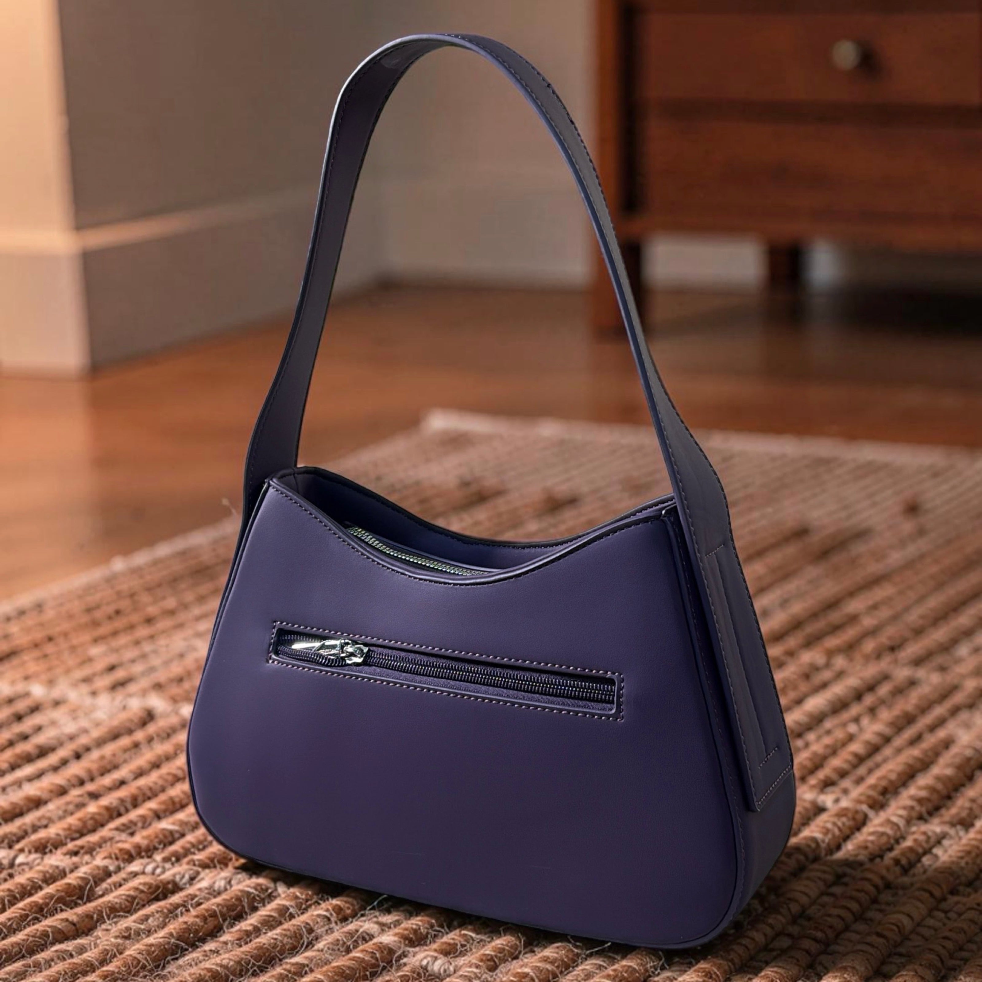 Chrisbella Mat Design Single Strap Shoulder Bag in Purple