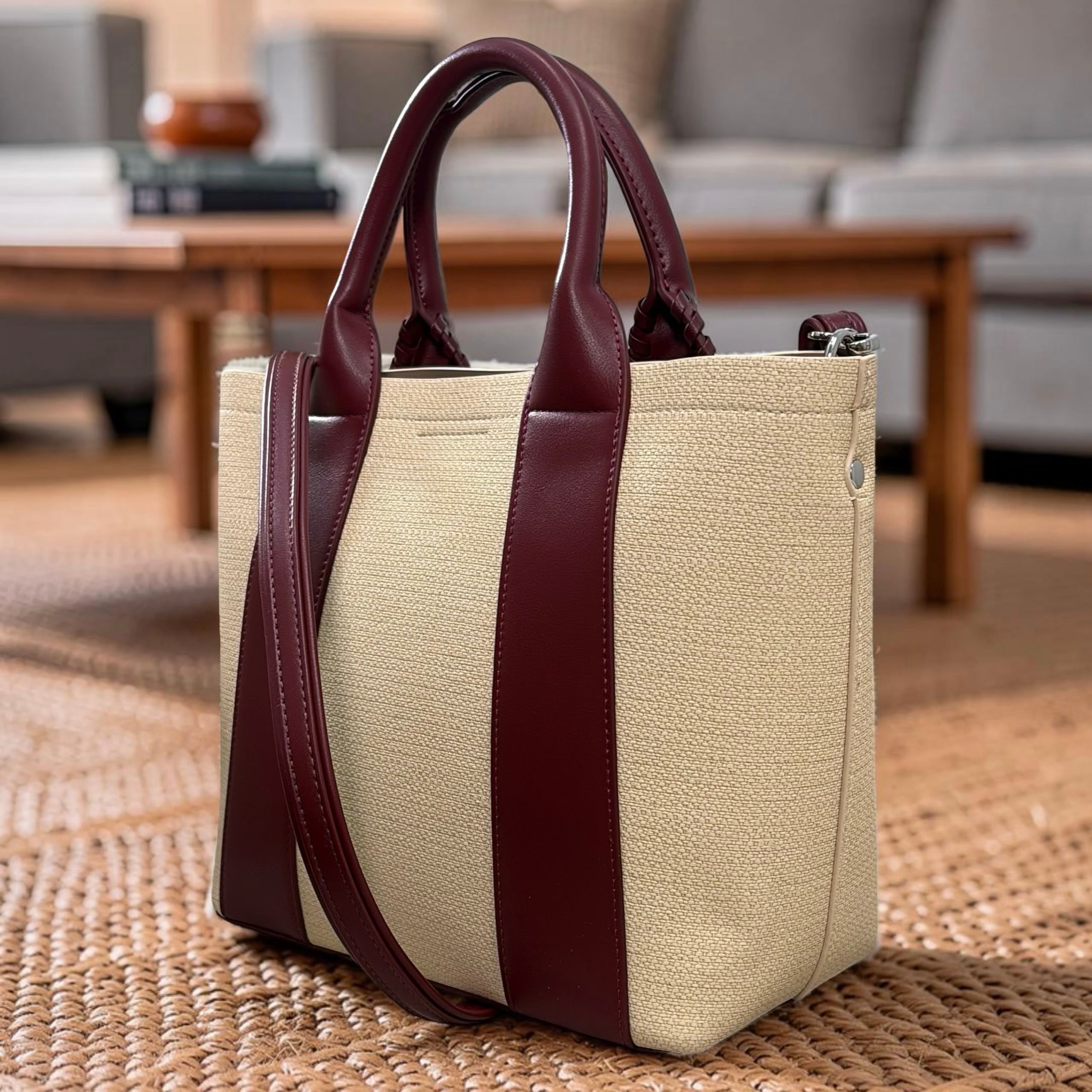 Chrisbella Detail Handle Bag in Beige
