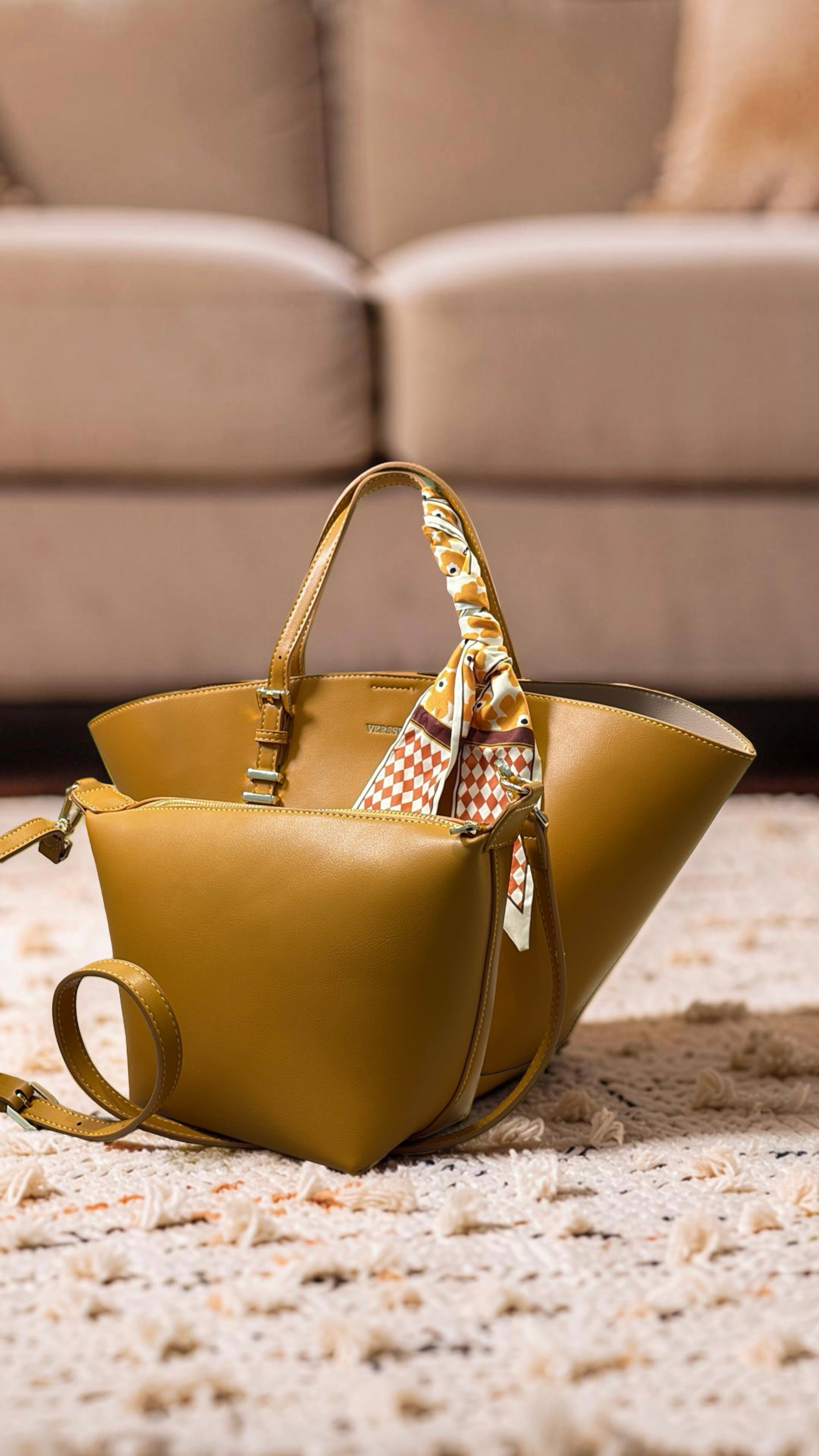 Versse Trapeze Handbag in Yellow