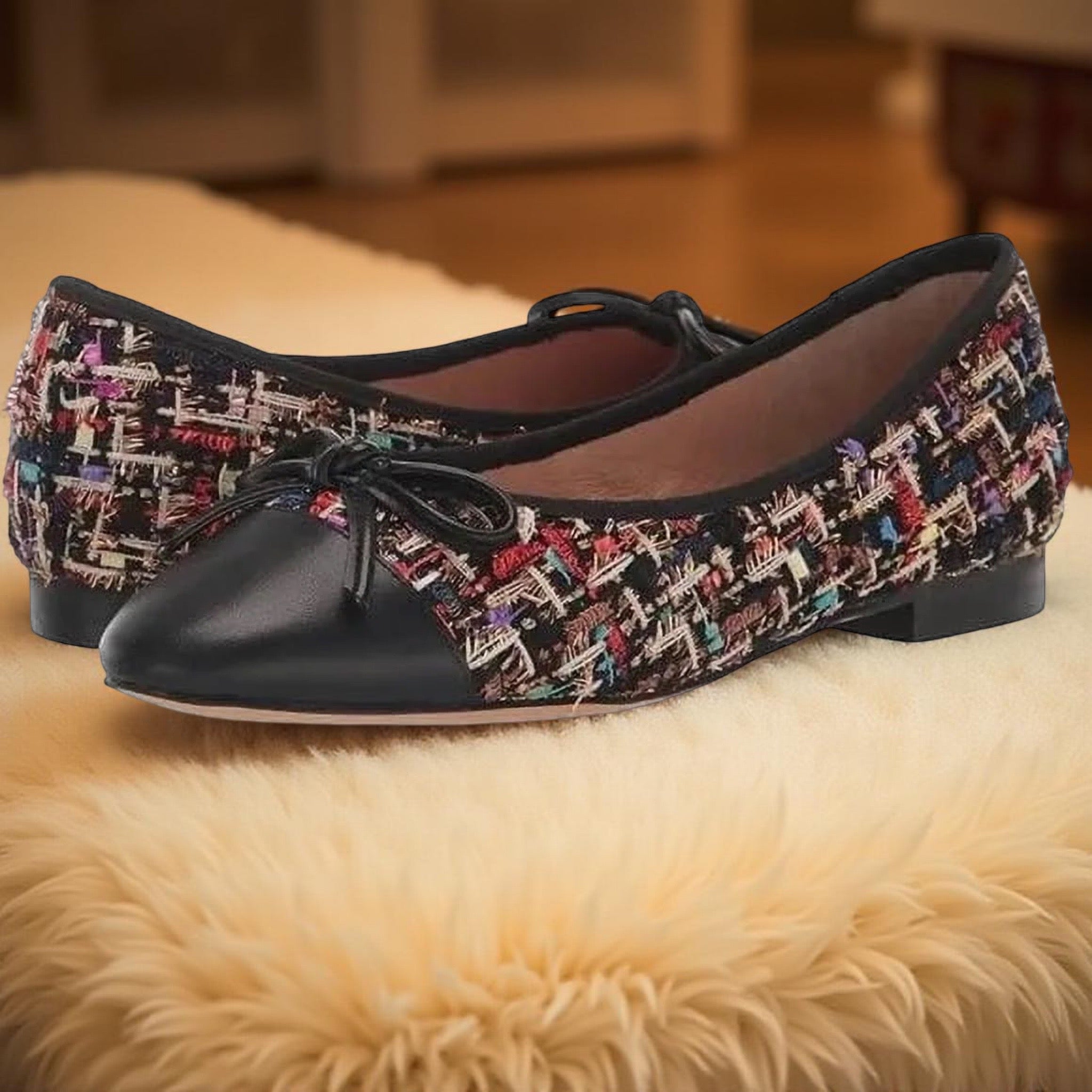 Steve Madden Toe Cap Ballerina in Black