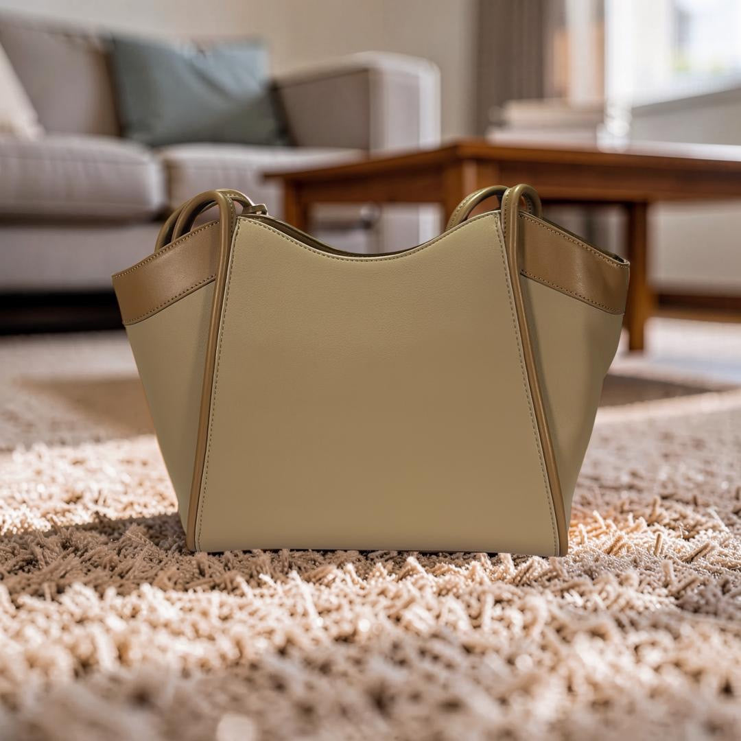 Chrisbella Tube Strap Handle Bag in Khaki