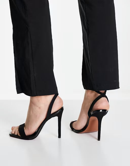 ASOS BARELY THERE HEELED SANDAL IN BLACK