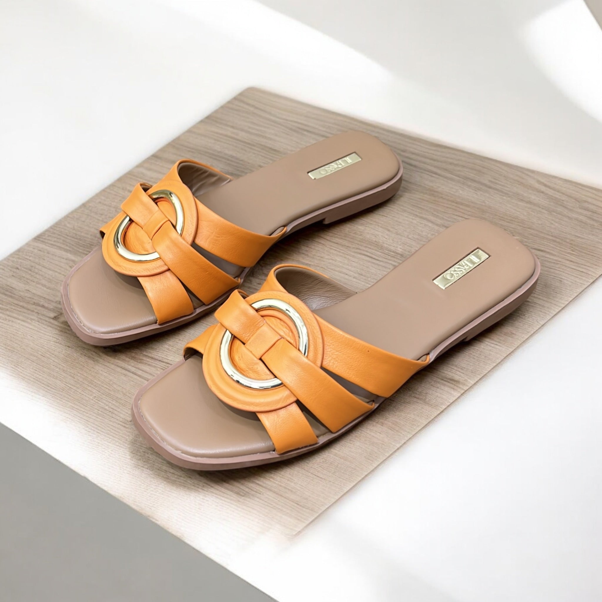 IL PASSO RING DETAIL SLIDE IN ORANGE