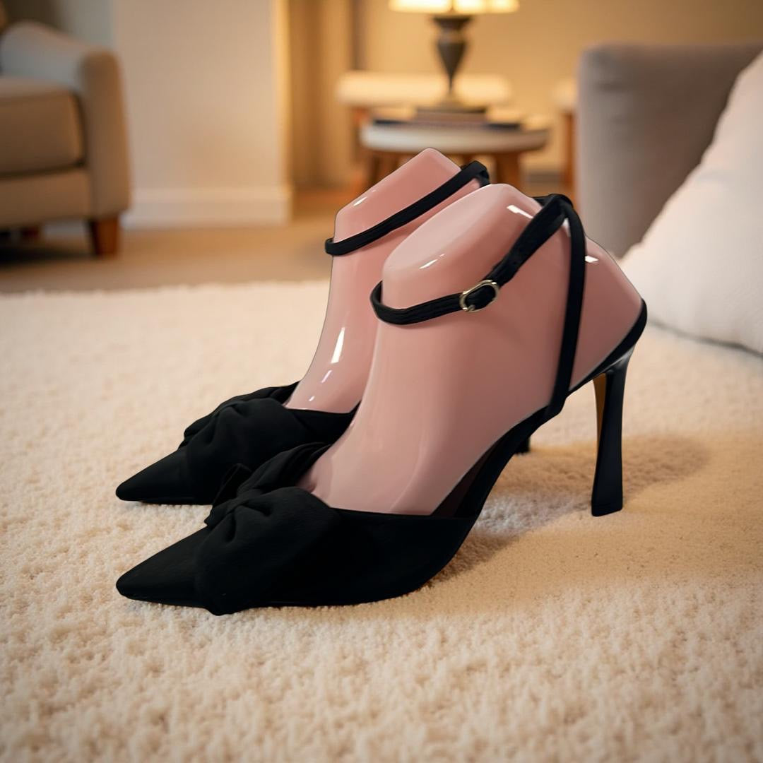 Steve Madden Bow Detail Pointed Toe Pump in Black