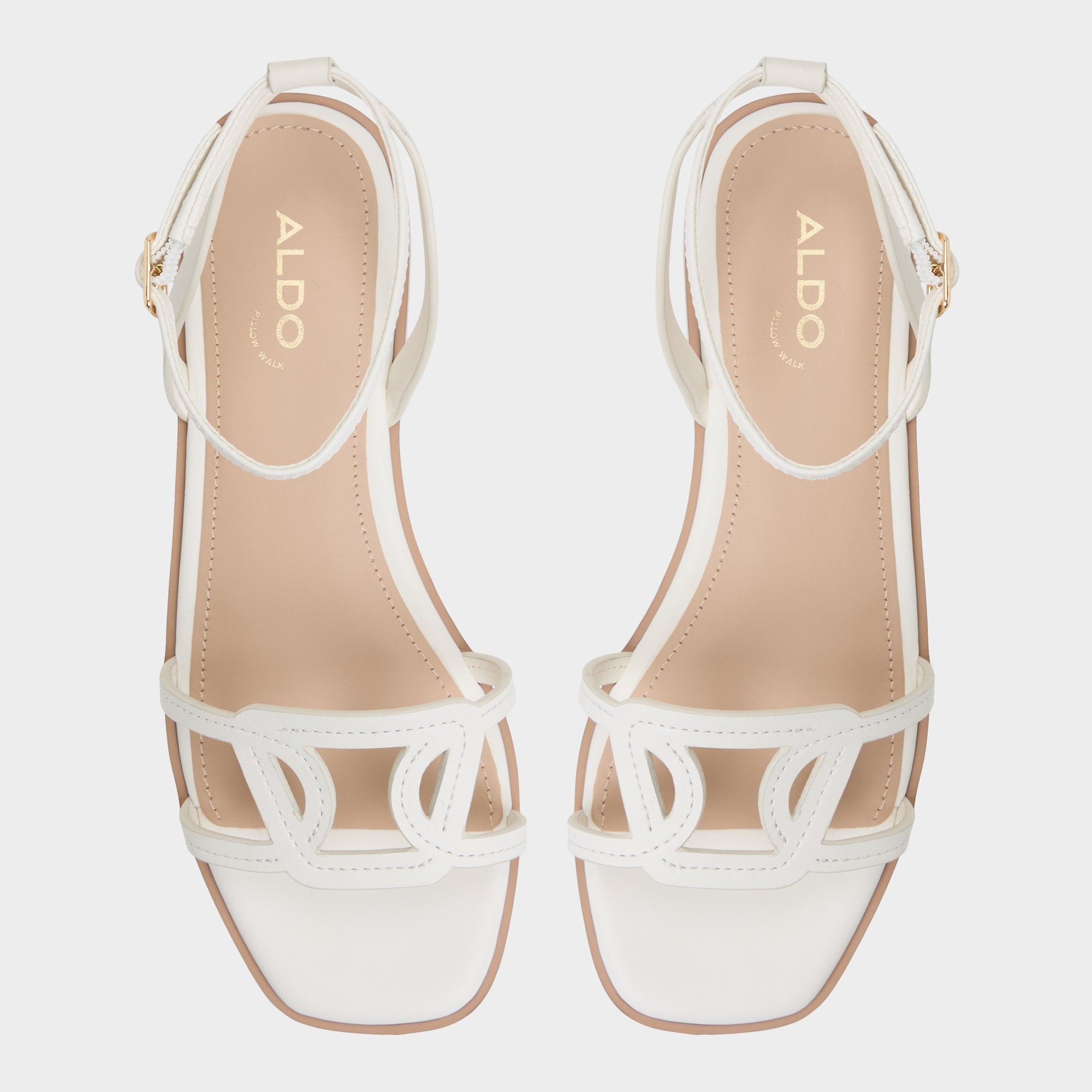Aldo Ankle Strap Sandal in White