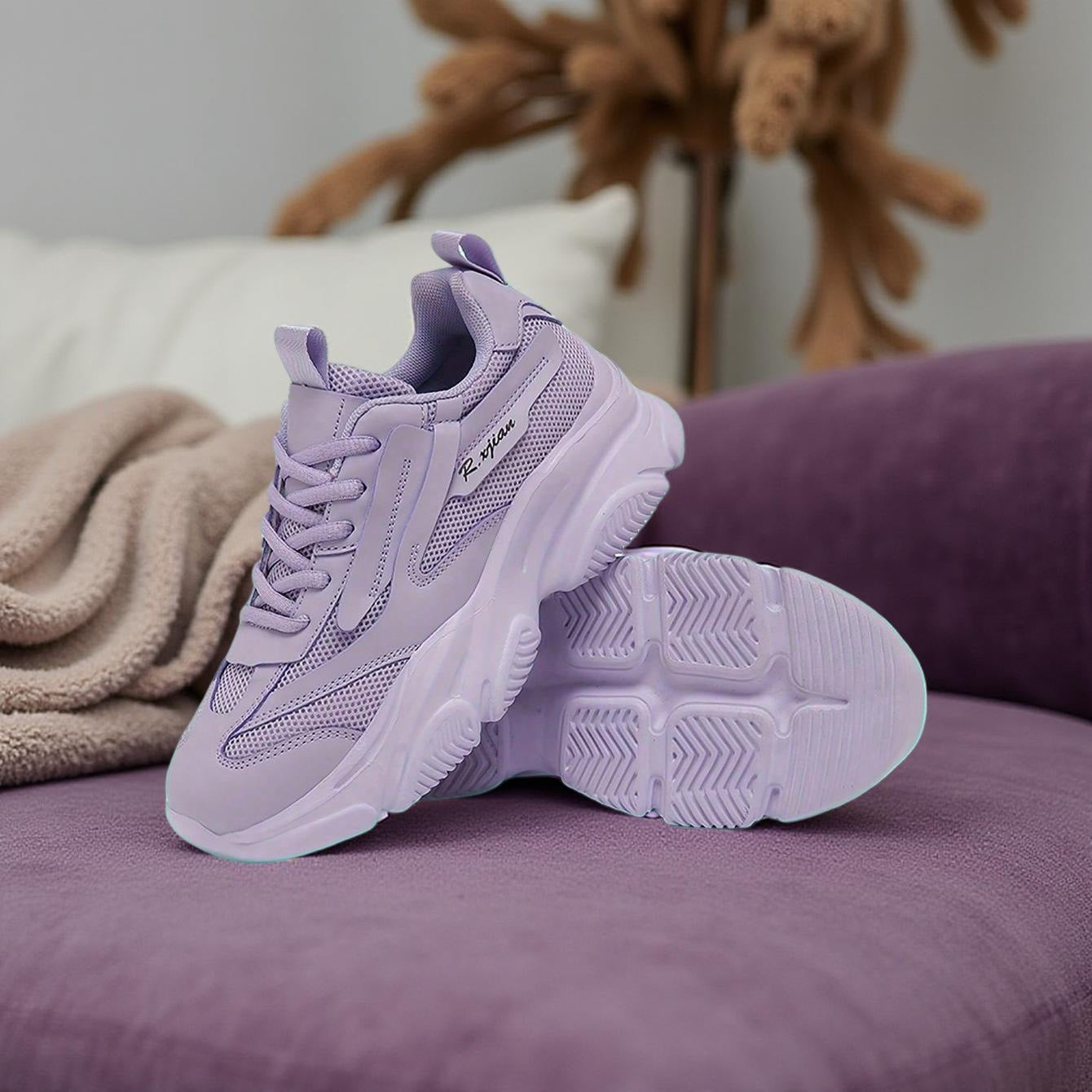 R.Xjian Comfort Mesh Sneakers in Lavender