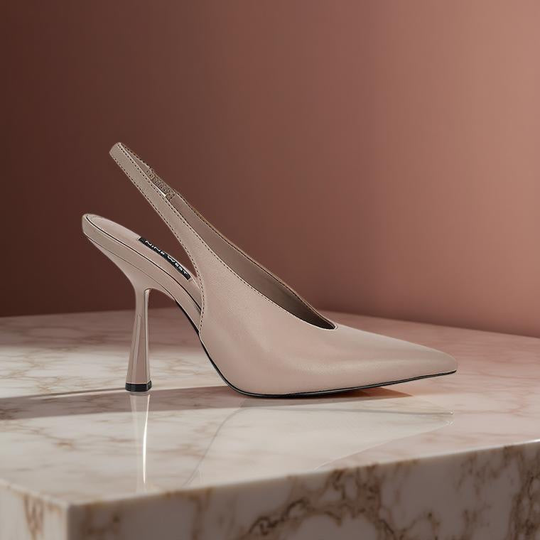 Nine West Pointed Toe Pump Slingbacks in Beige