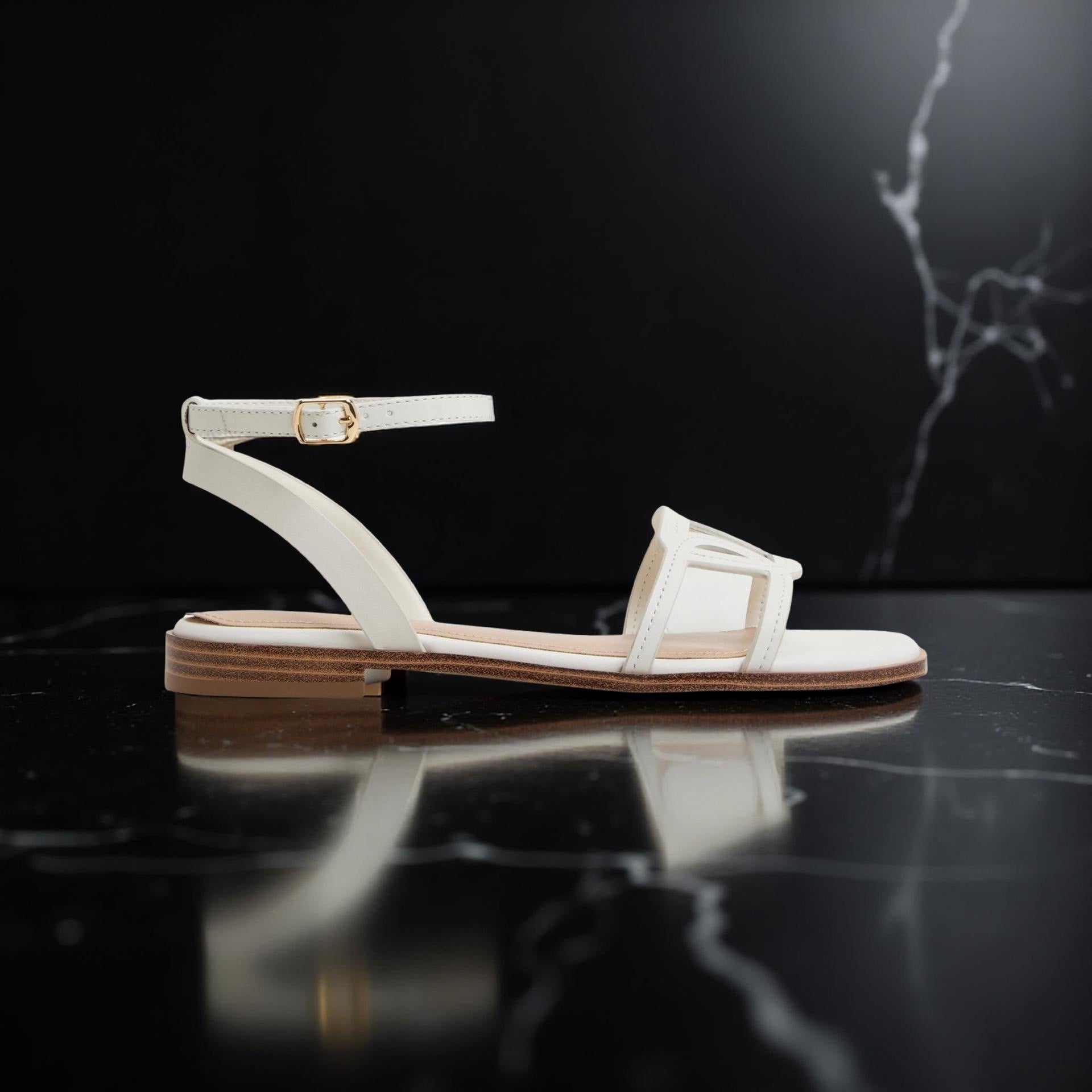 Aldo Ankle Strap Sandal in White