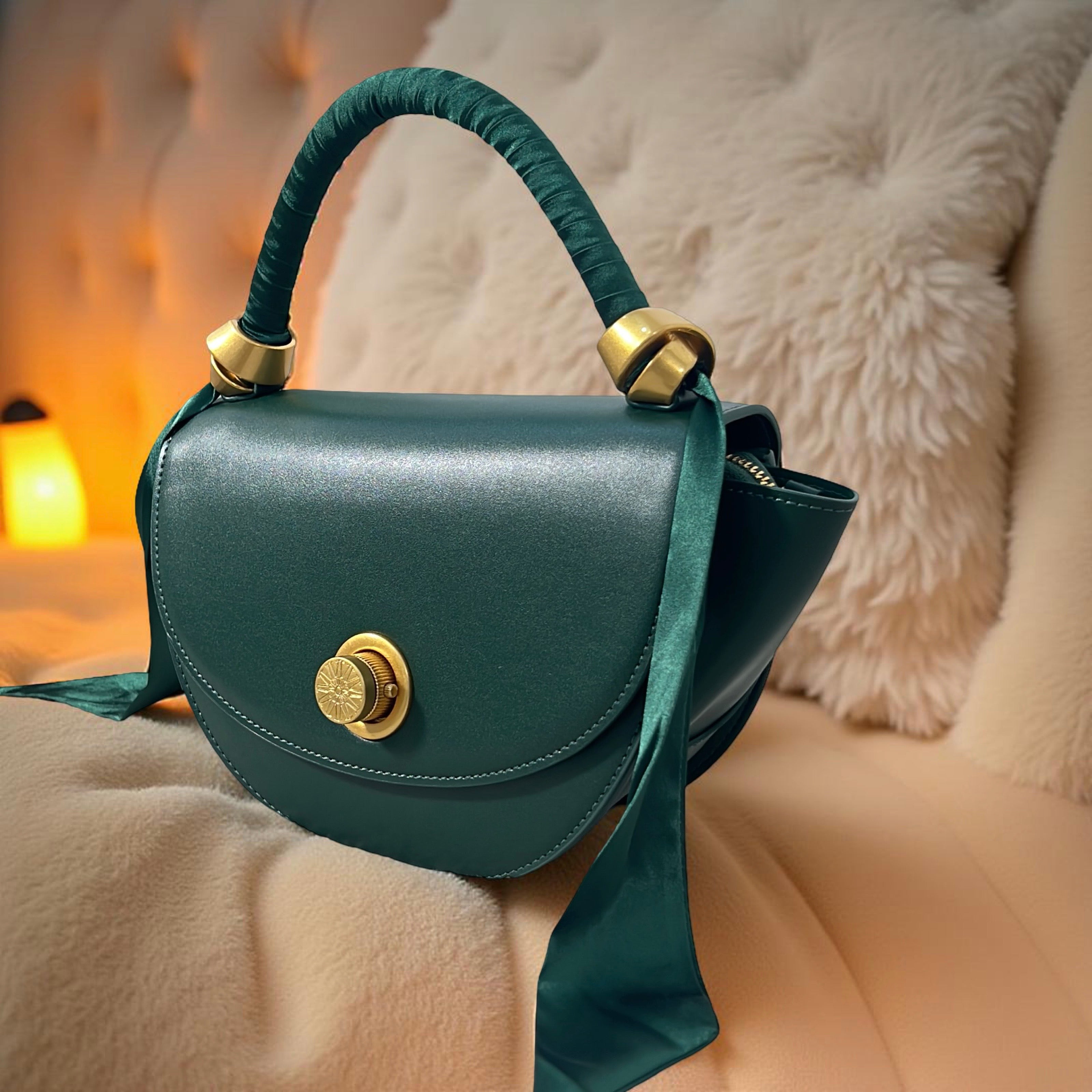 Versse Mini Top Handle Winged Bag in Green