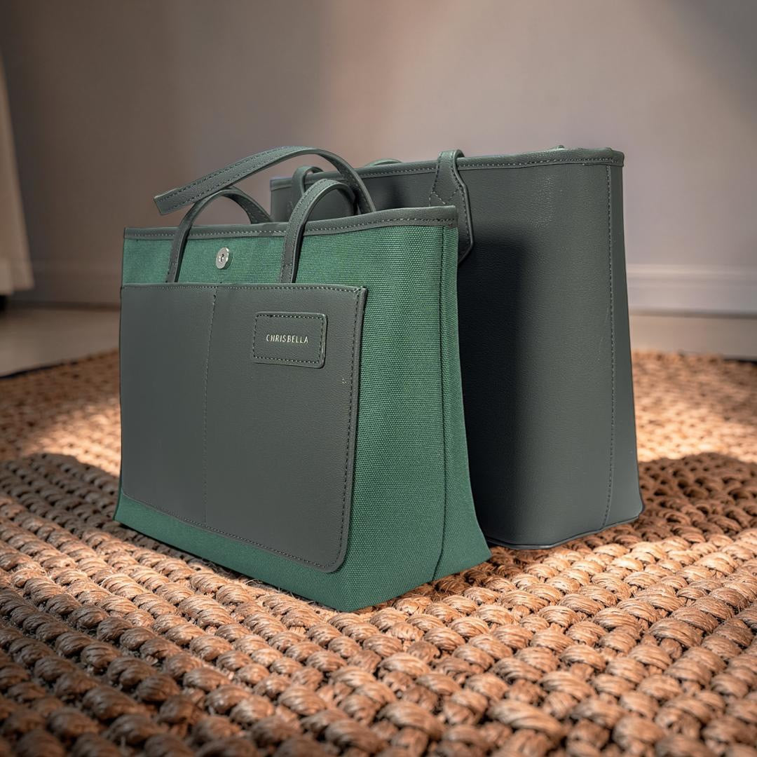 Chrisbella 2-in-1 Classic Tote in Green