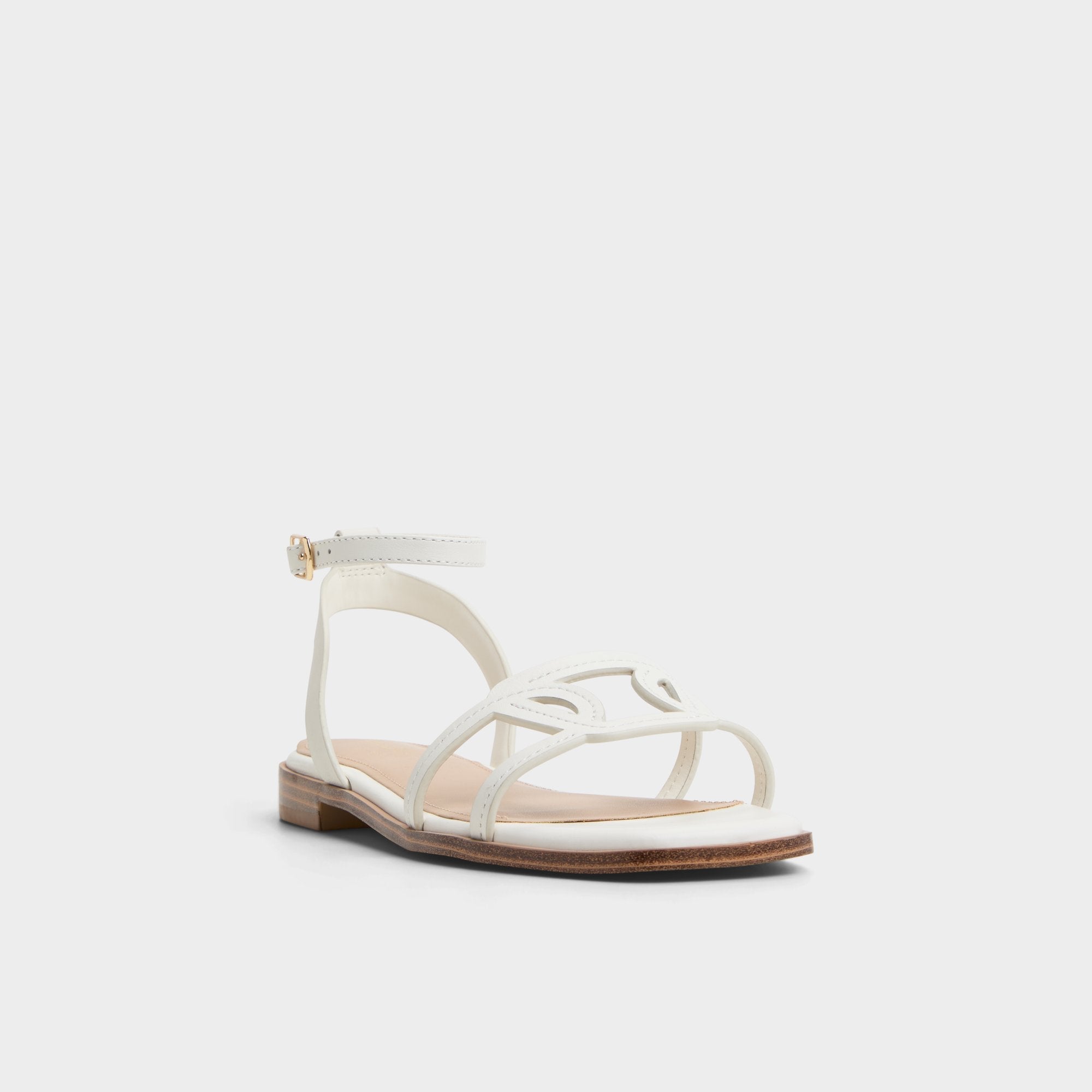 Aldo Ankle Strap Sandal in White