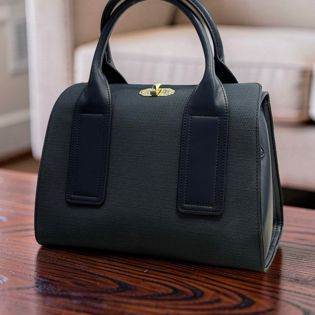 Chrisbella Textured Two-in-One Bag in Navy