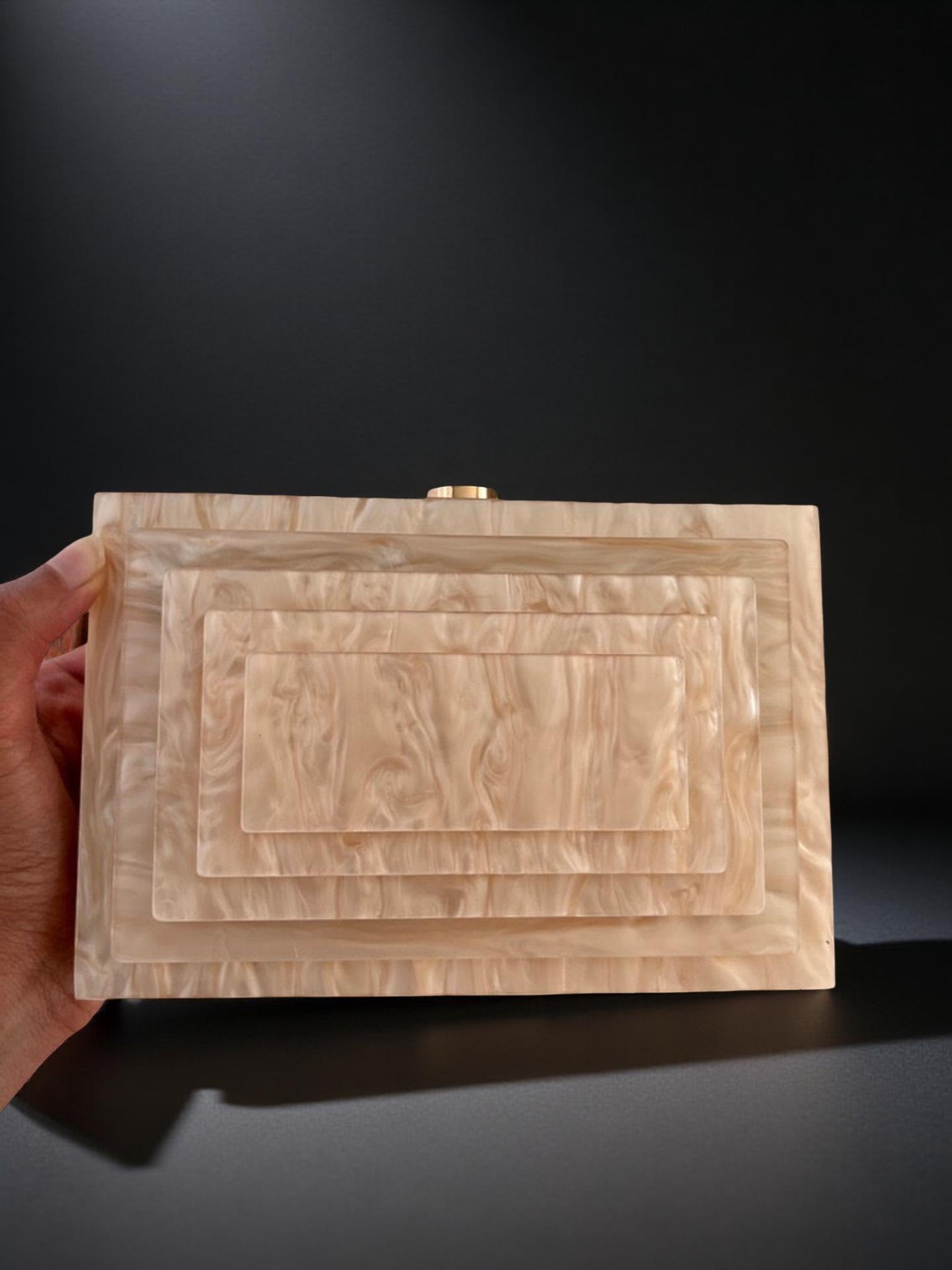 Acrylic Rectangular Clutch Purse in Blush