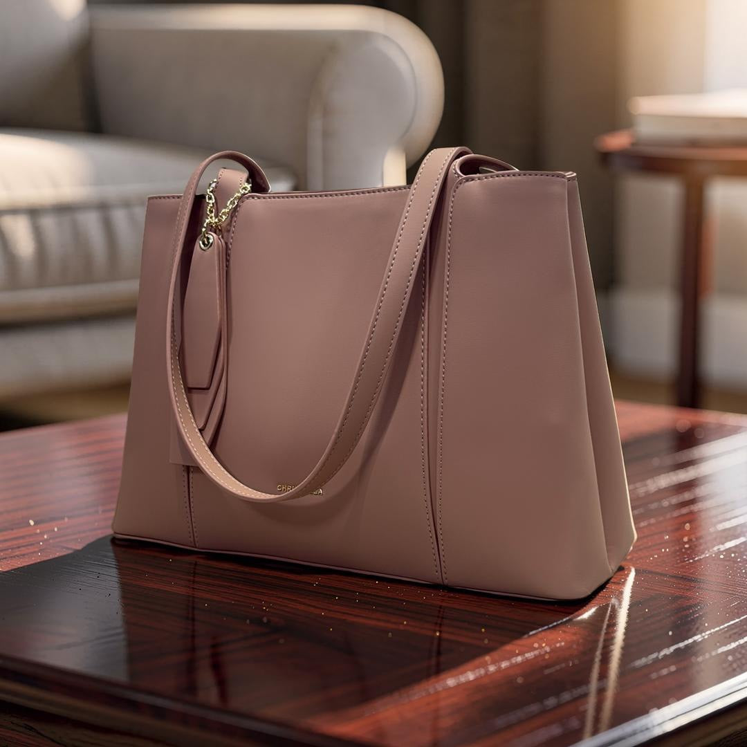 Chrisbella Dual Compartment Shoulder Bag in Pink