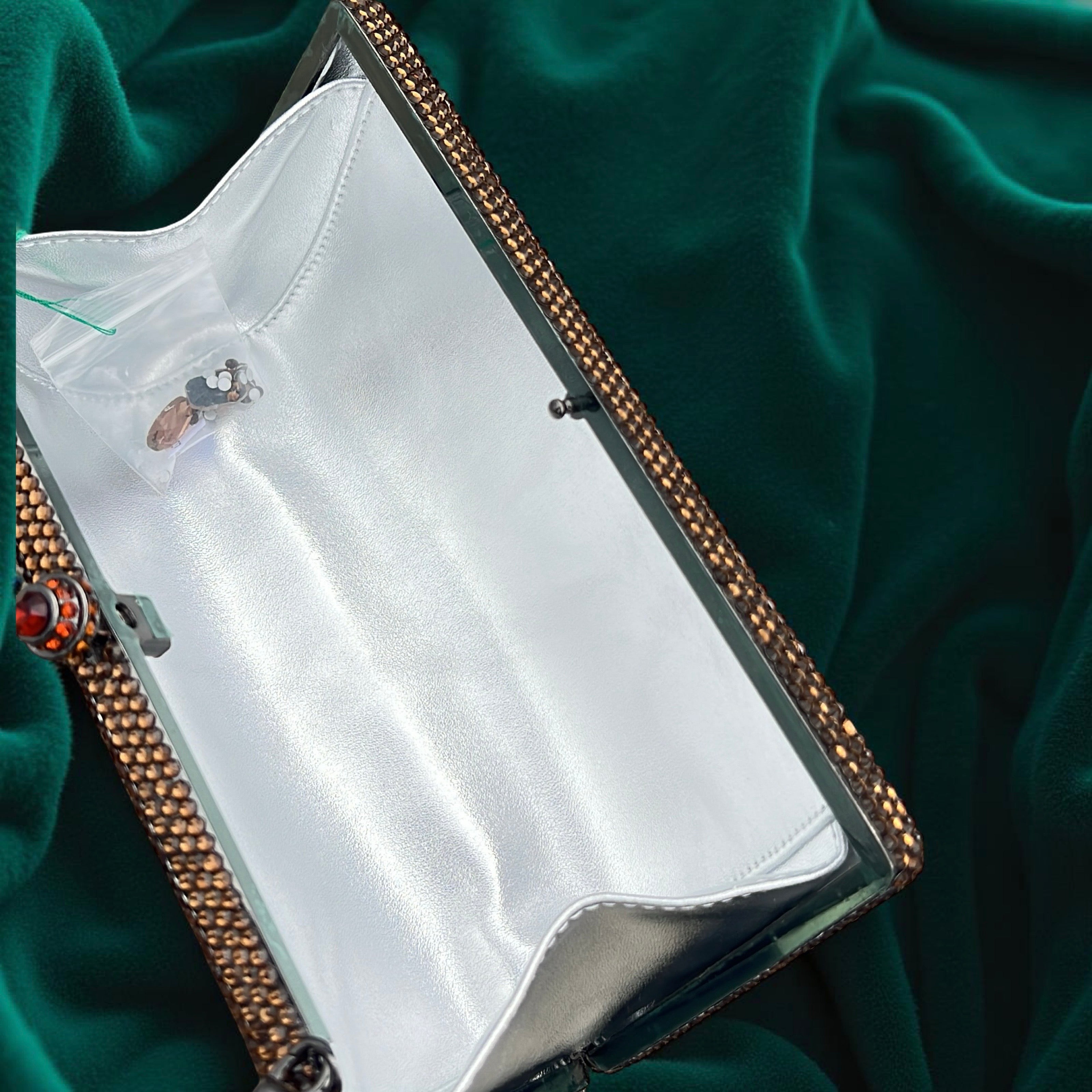 Venice Swarovski Clutch Party Purse in Brown