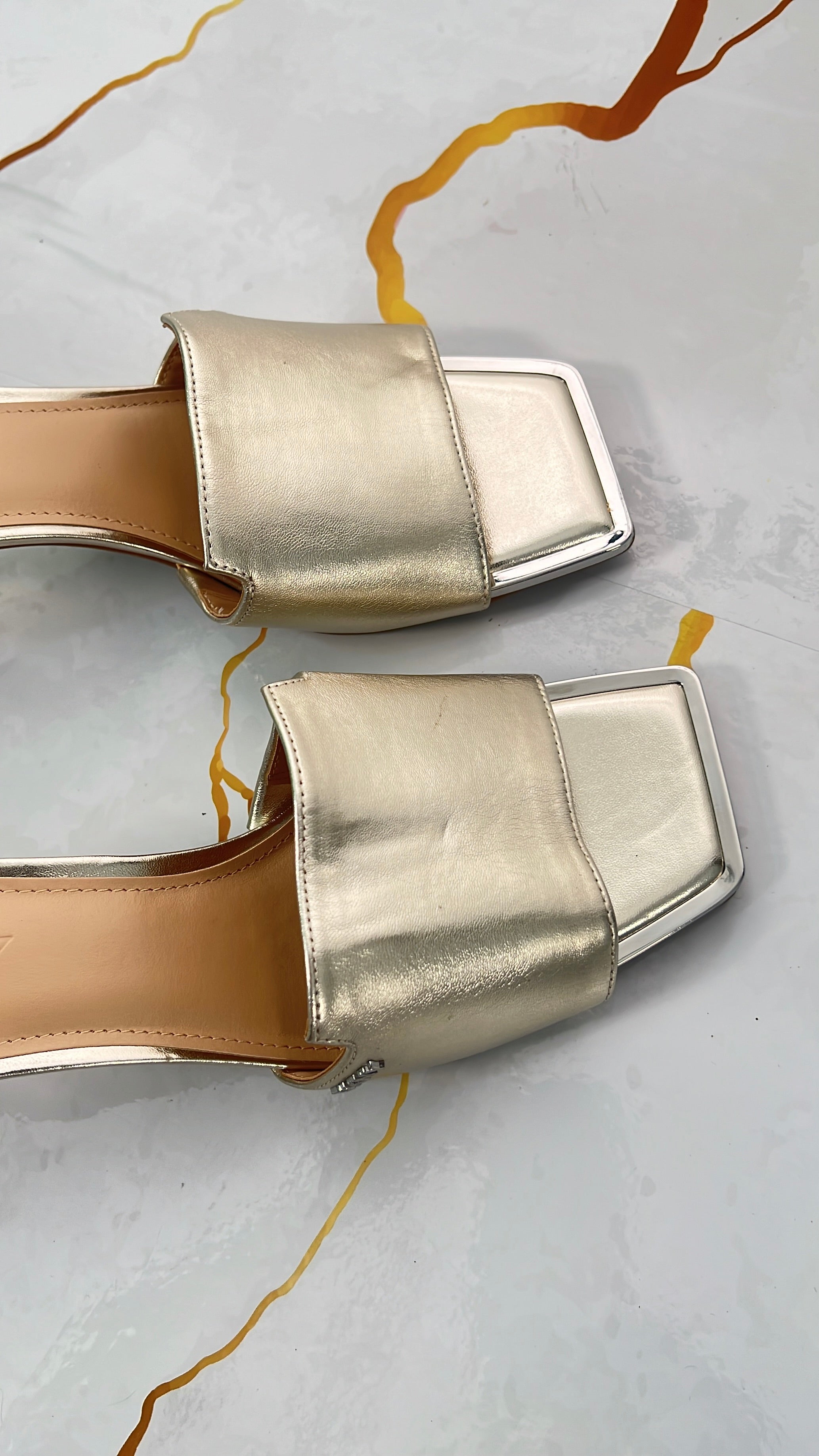 DKNY Single Strap Mule in Gold