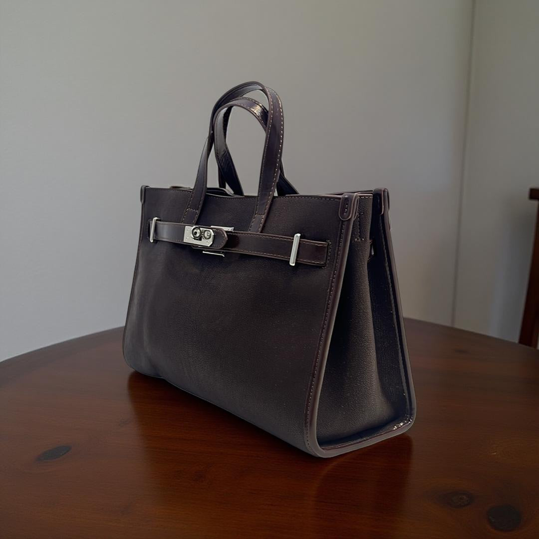 Bagco Hermes-Inspired Leather Bga in Coffee