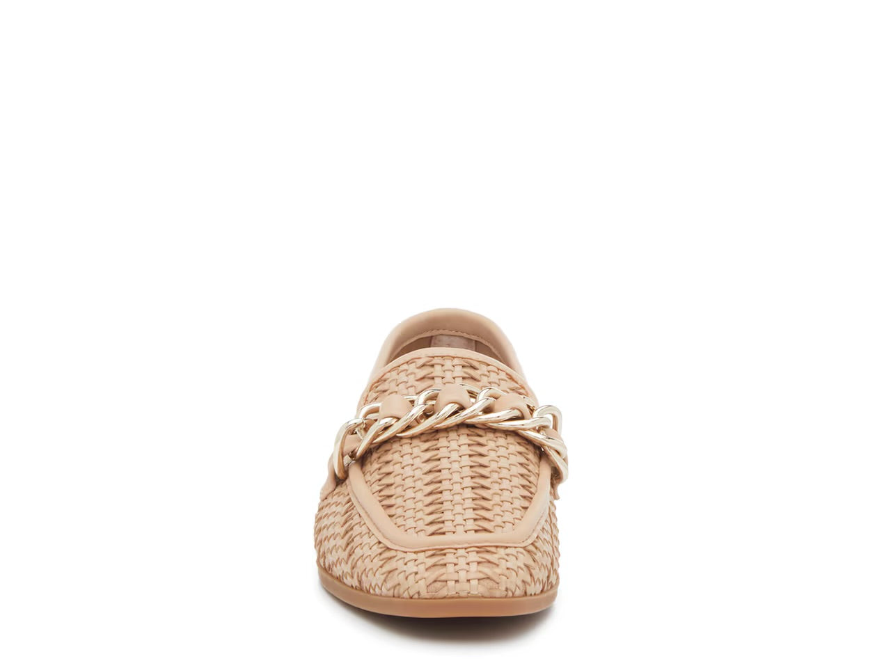 STEVE MADDEN WOVEN DESIGN LOAFERS IN NATURAL TAN