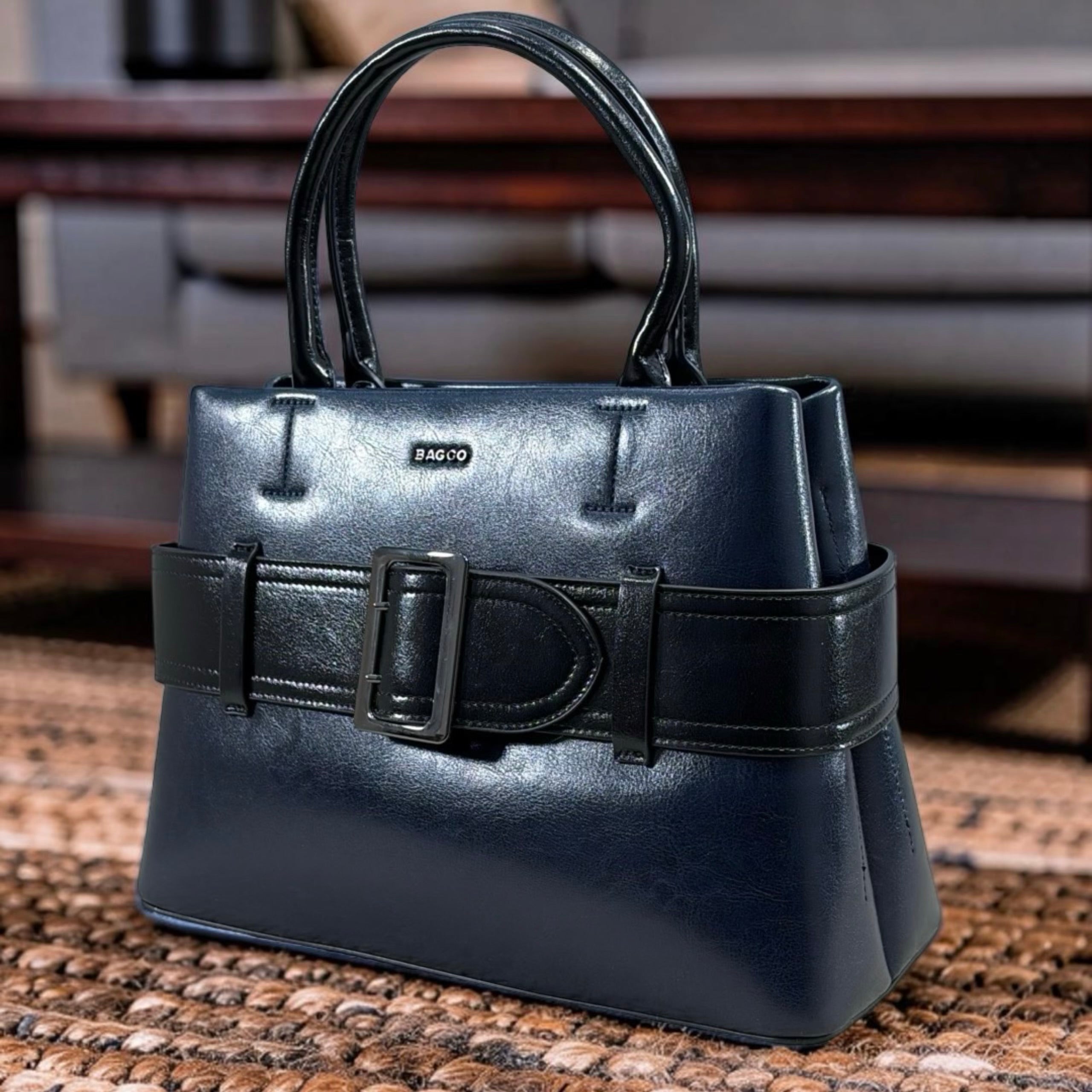 Bagco Belt-Detail Bag in Navy
