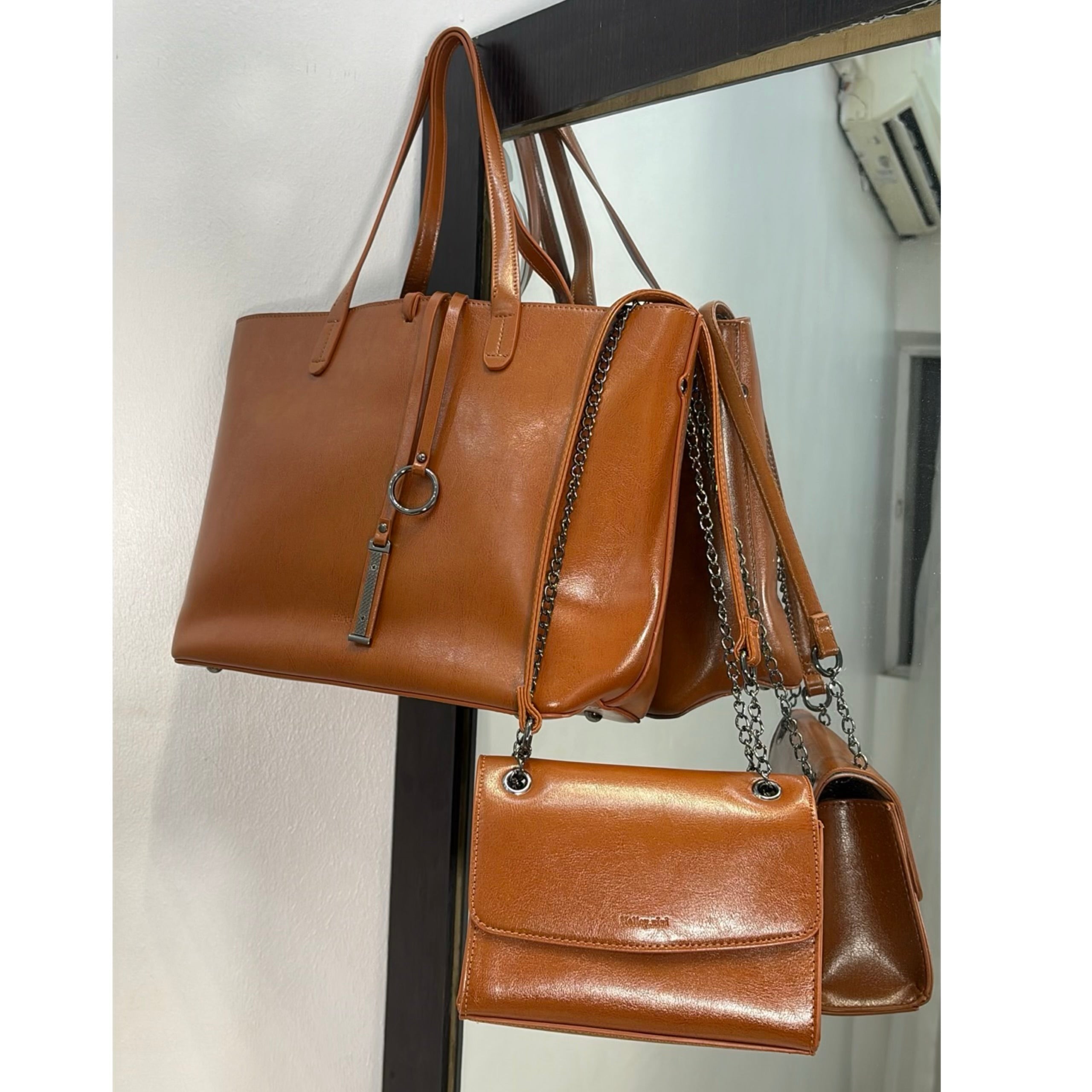 Holley Vivi 2-in-1 Leather Tote Bag in Brown