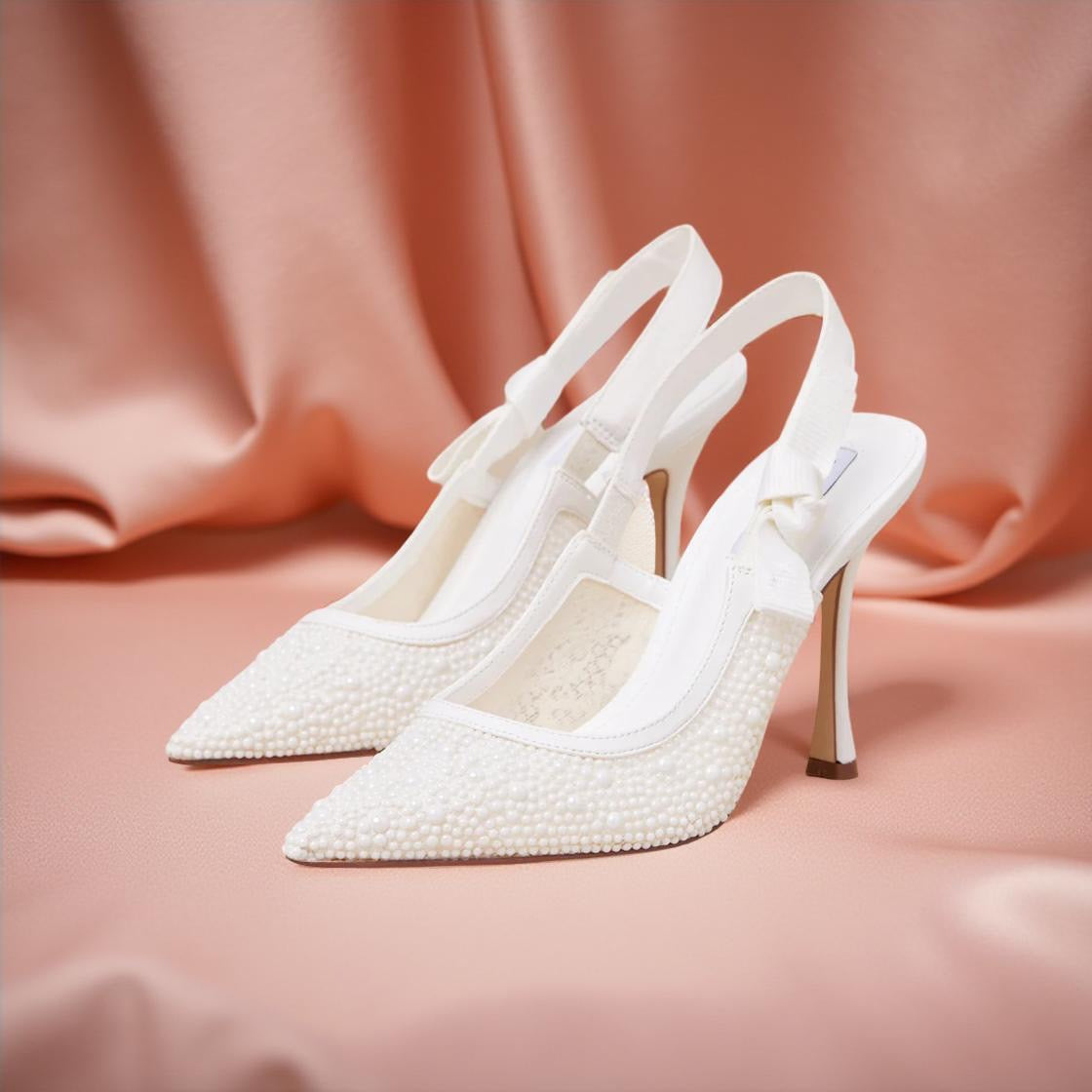 Steve Madden Pearl Pointed Toe Slingback Pump in White
