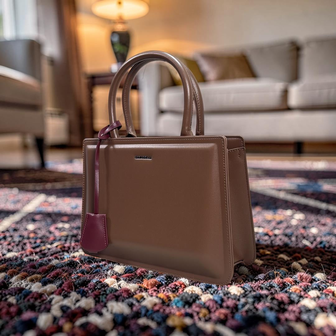 Chrisbella Medium Structured Bag in Coffee