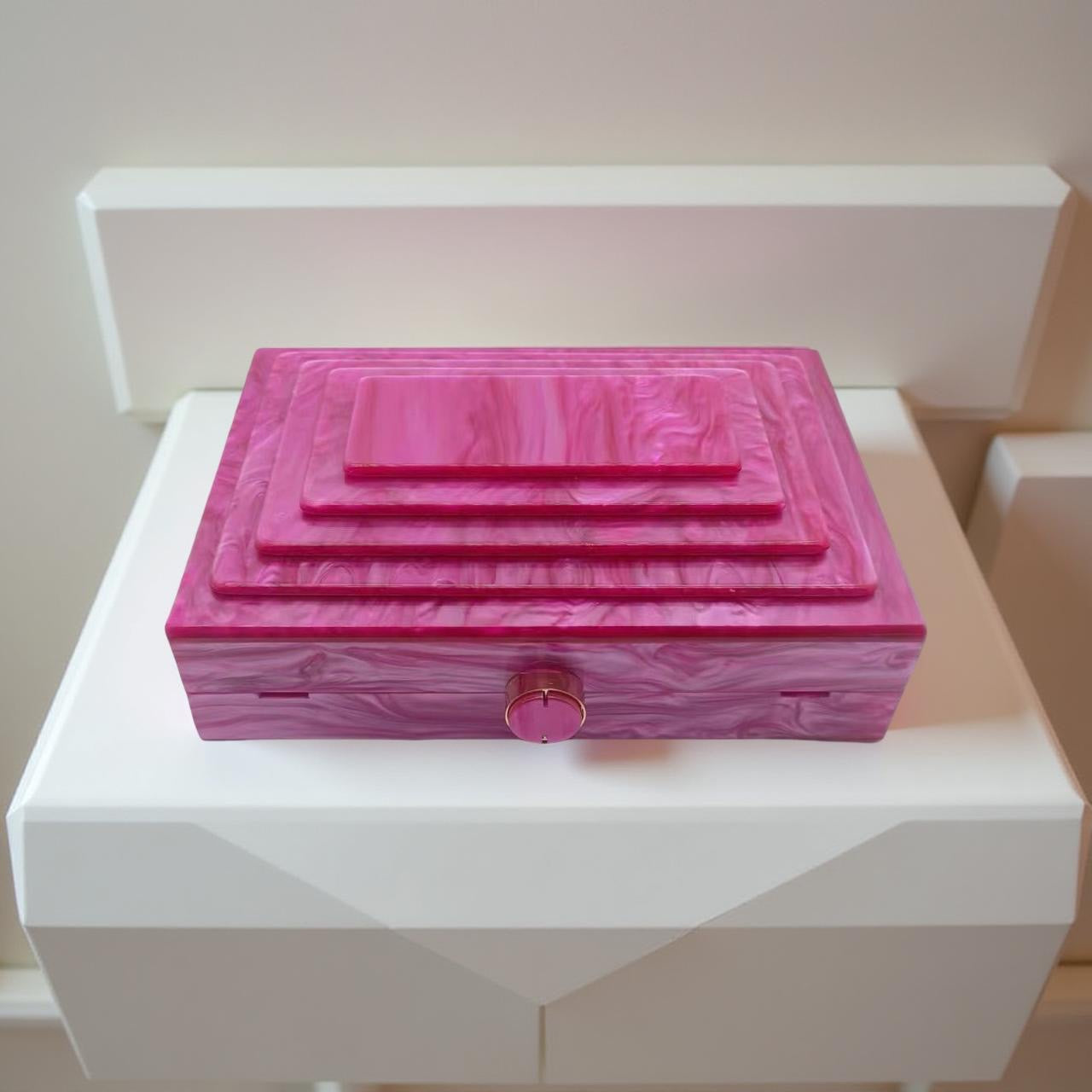Acrylic Rectangular Clutch Purse in Pink