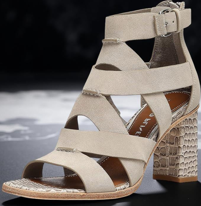 Bandolino Block Heel Sandal in Grey