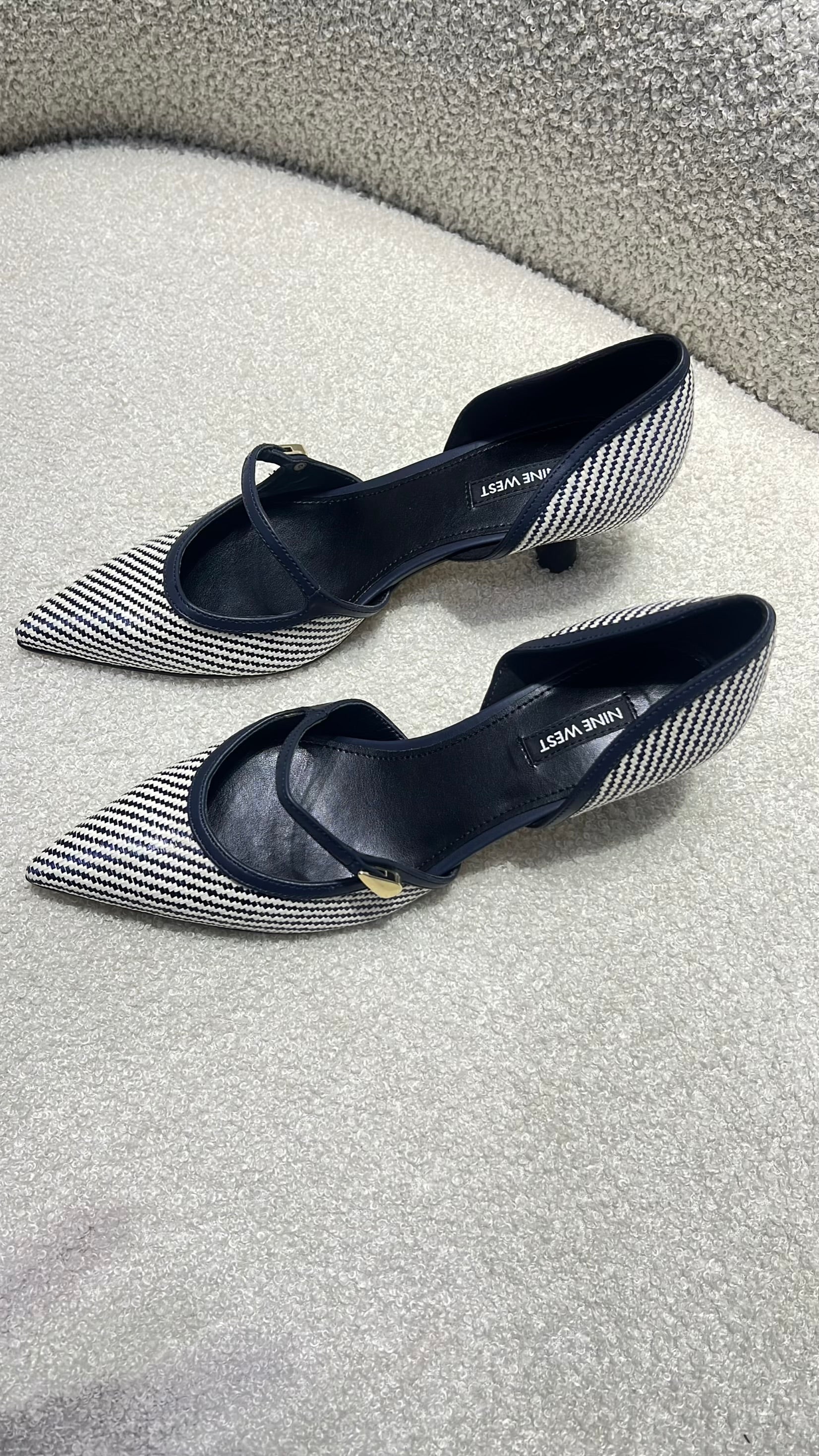 Nine West Faux Raffia D'orsay Pump in Black