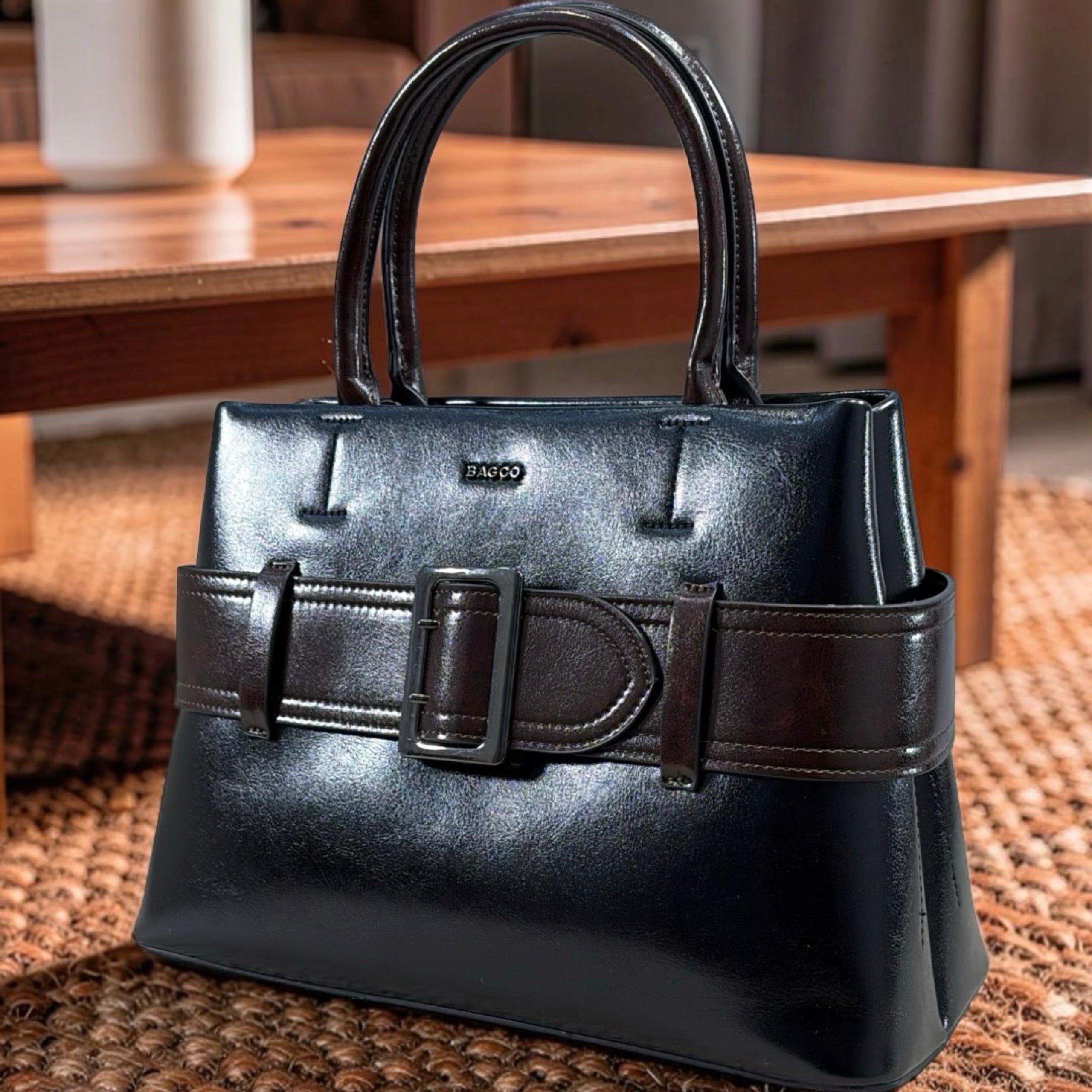 Bagco Belt-Detail Bag in Black