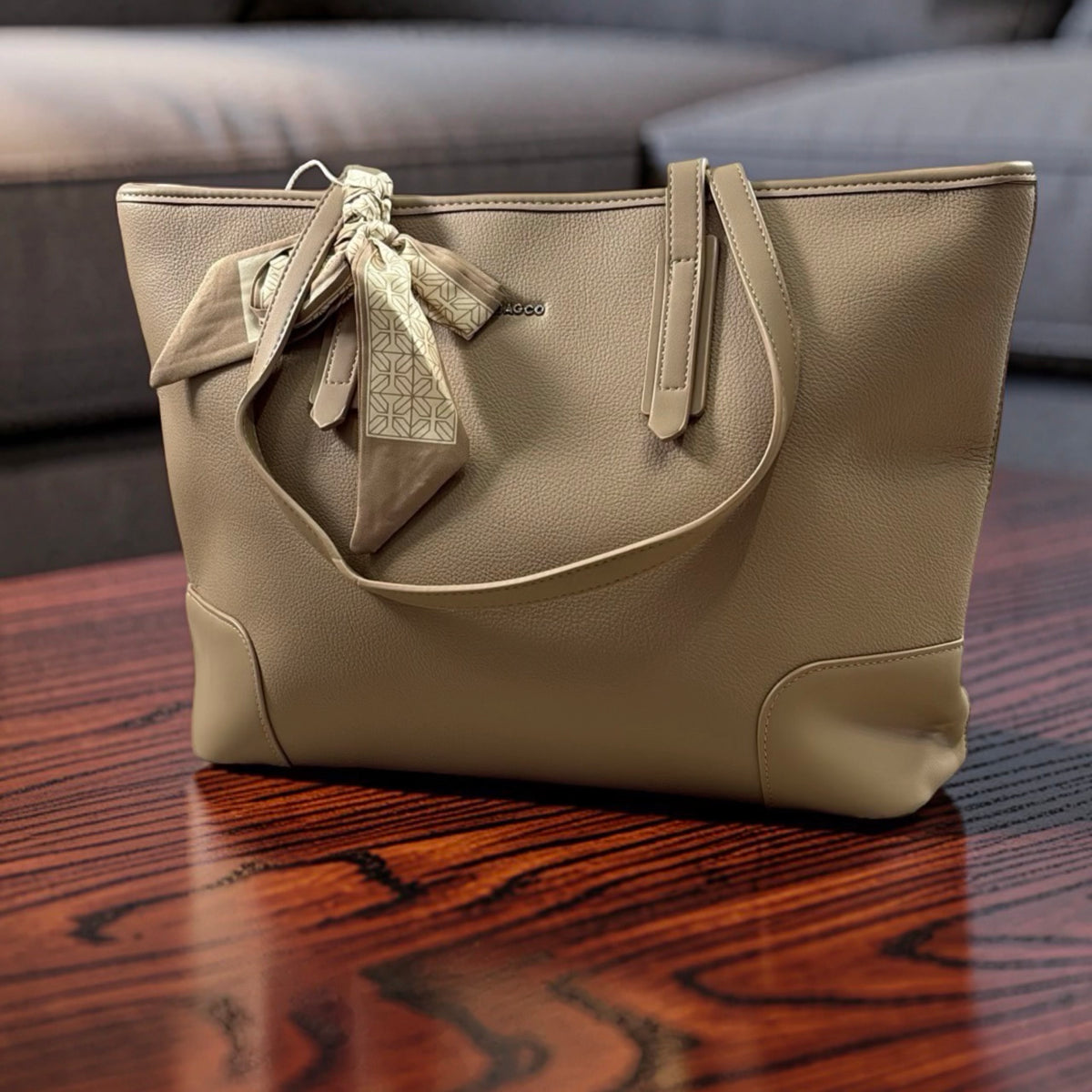 Bagco Scarf Large Tote Bag in Khaki