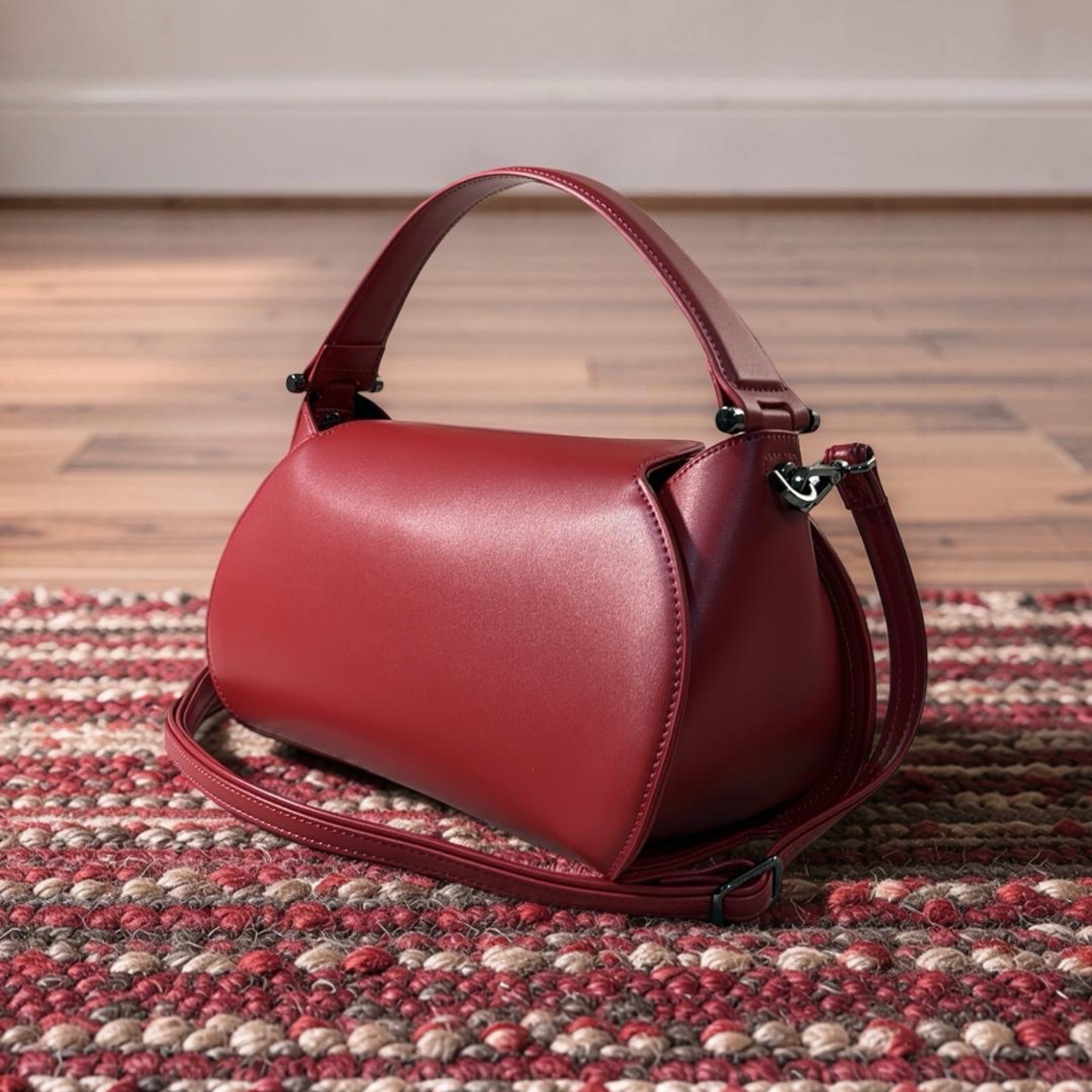 Chrisbella Wrap Deisgn Top Handle Bag in Red