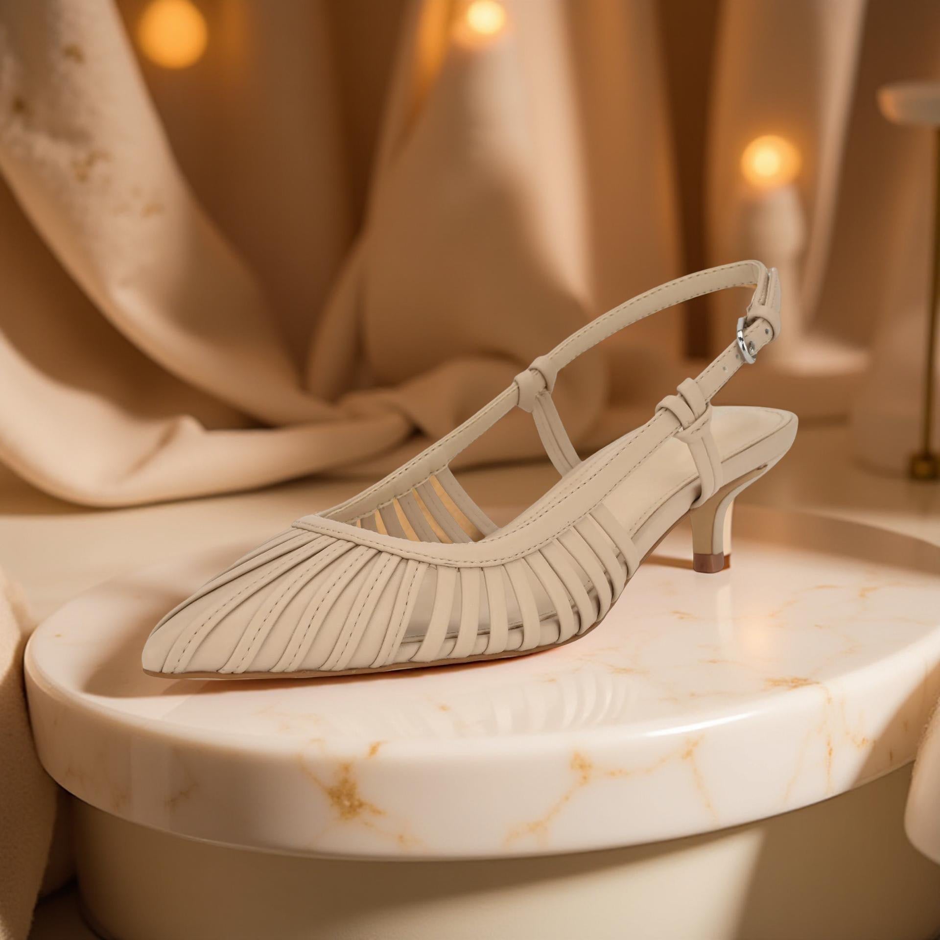 Calvin Klein Slingback Low Heel Pump in Blush