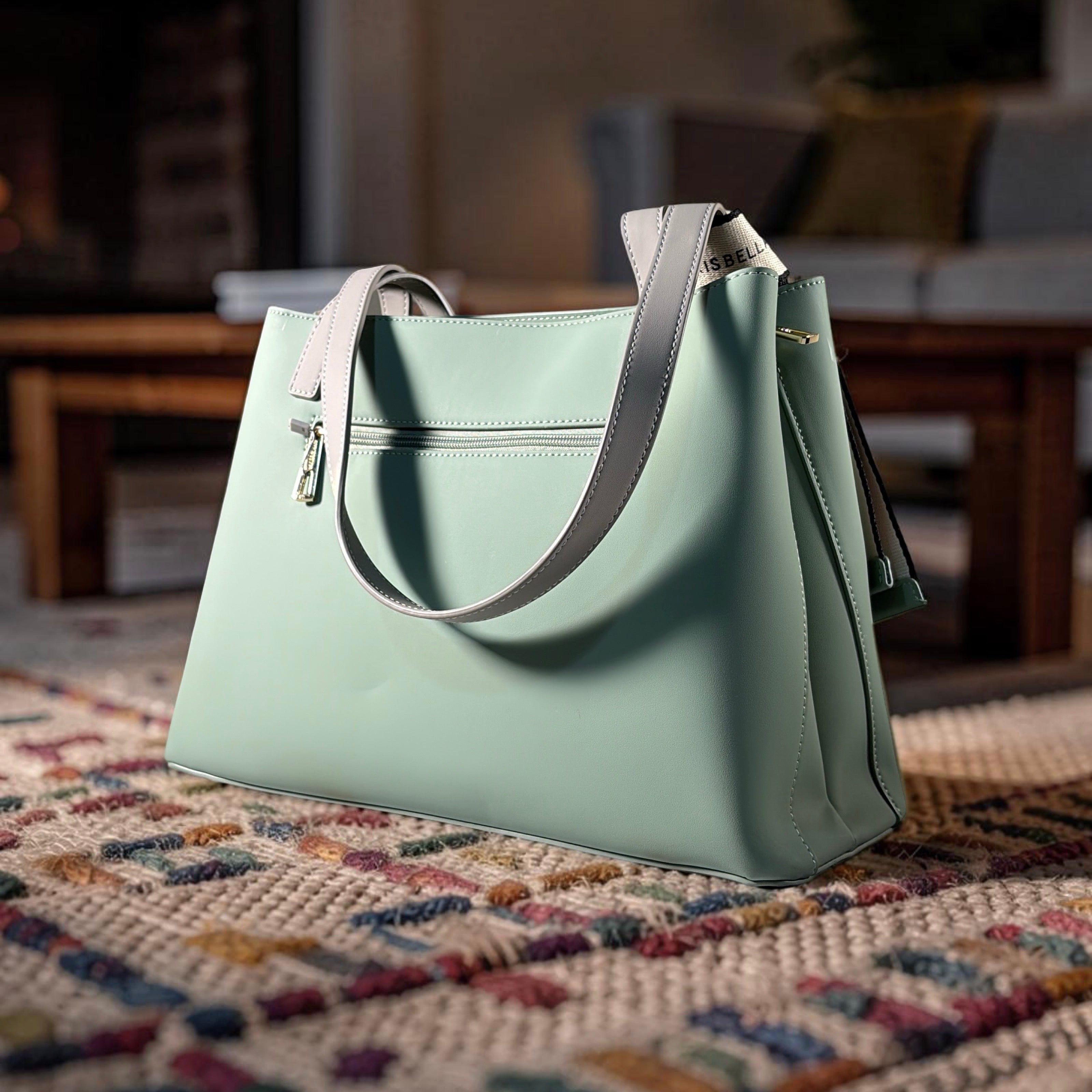 Chrisbella 2-in-1 Contrast Color Shoulder Bag in Lime