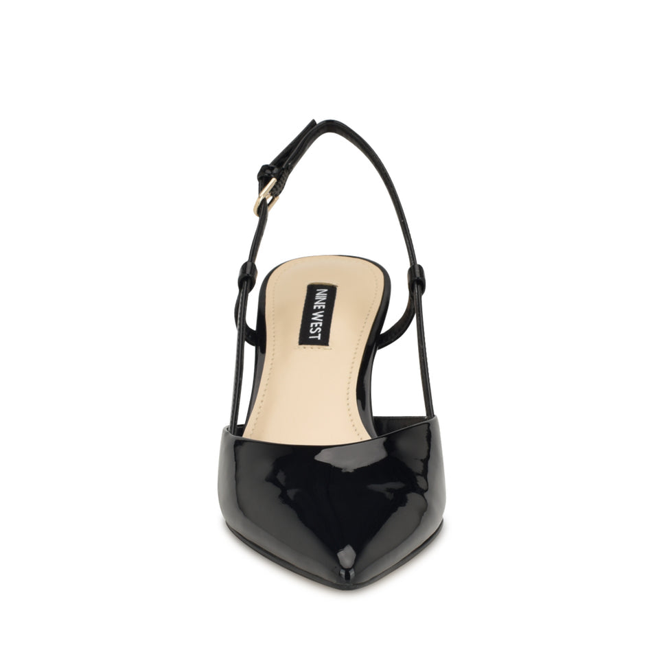 Nine West Patent Leather Pointed Slingbacks in Black