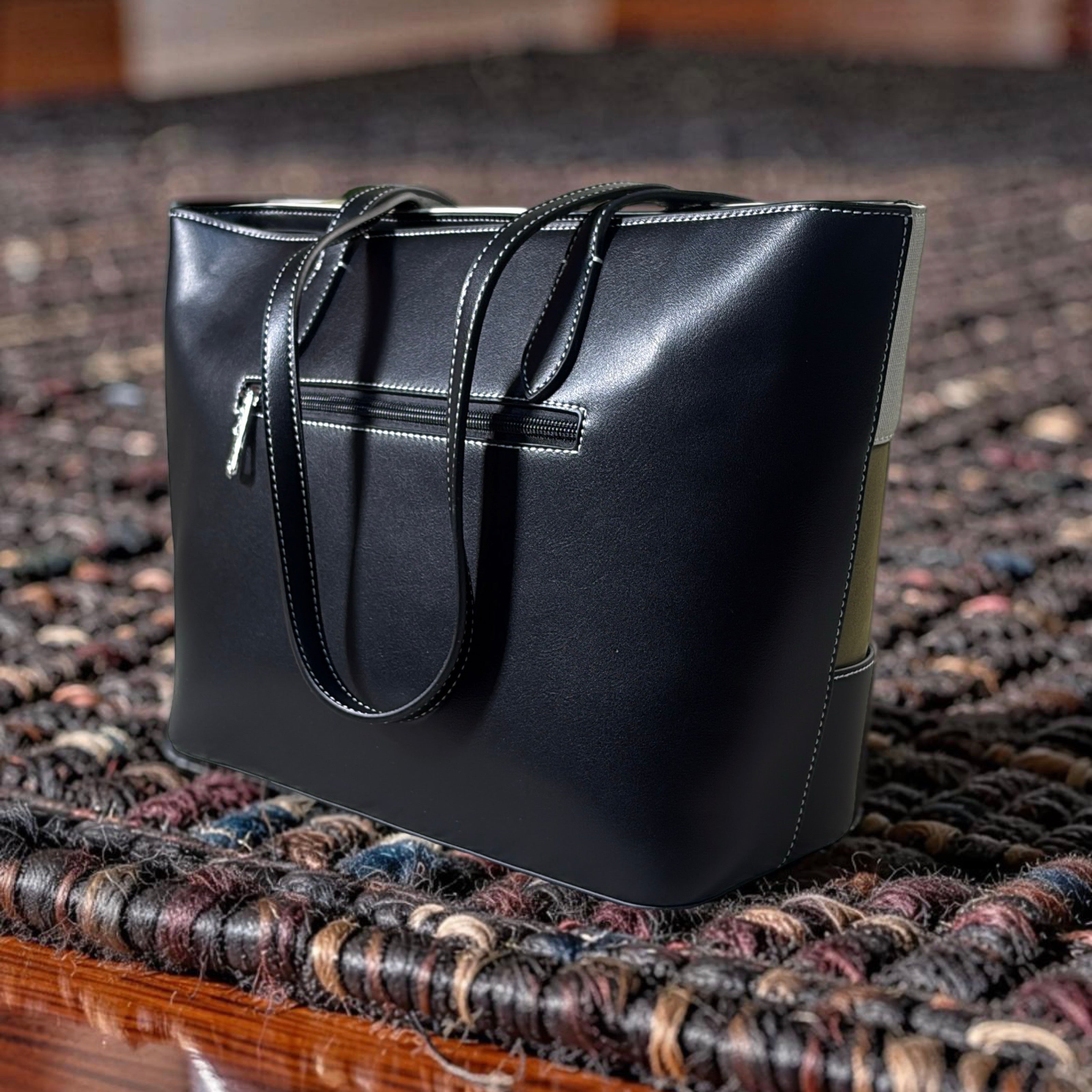 Chrisbella Mat Design Shoulder Bag in Black Mix