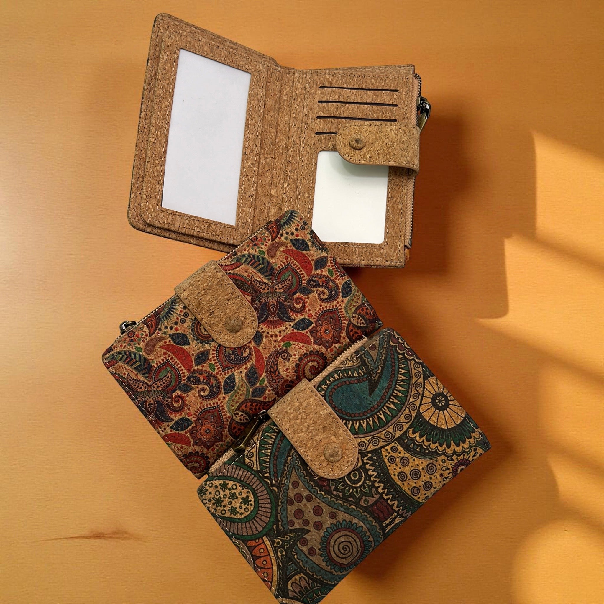Bagco Paisley Cork Leather Wallets in Multi