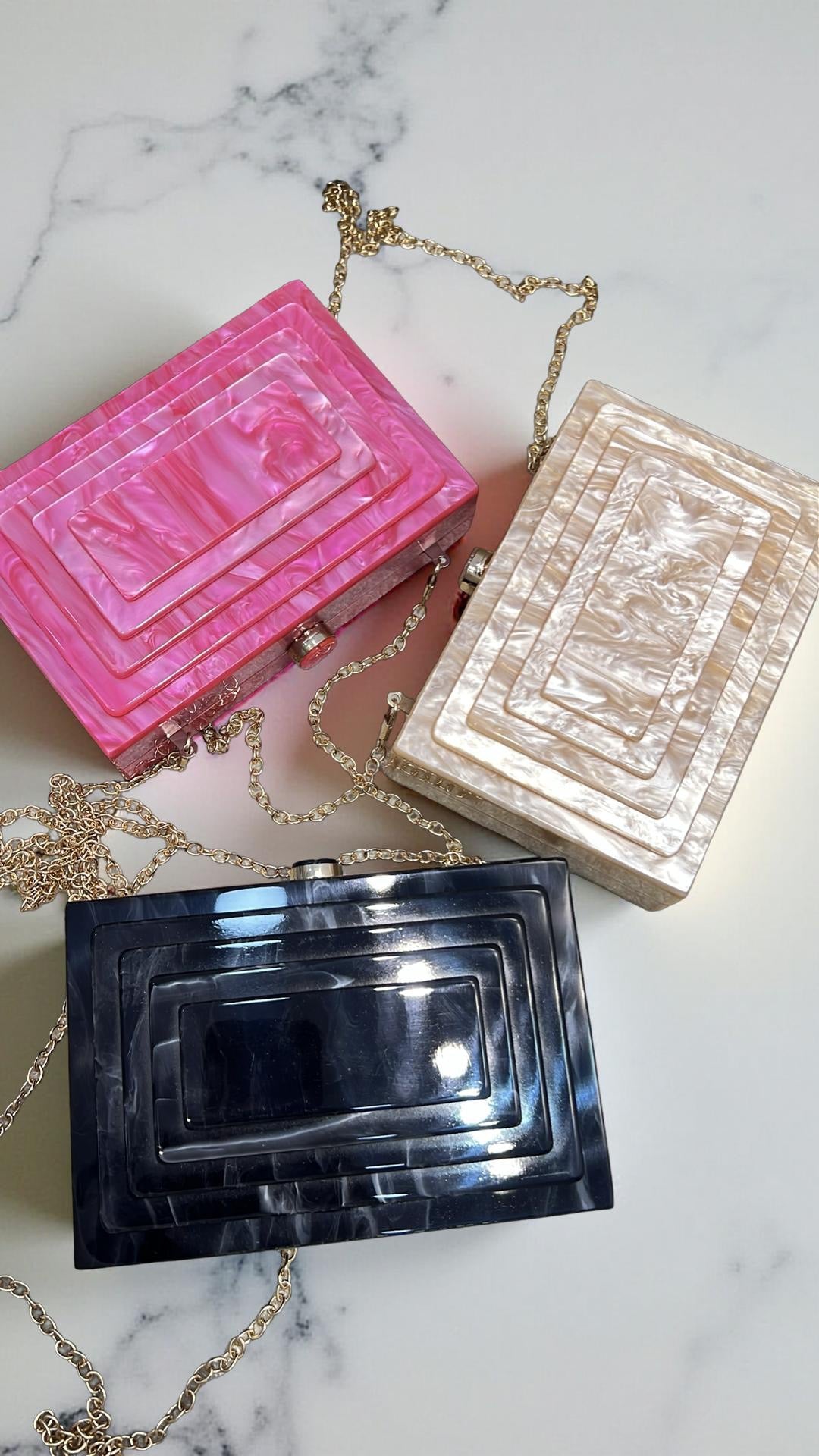 Acrylic Rectangular Clutch Purse in Black