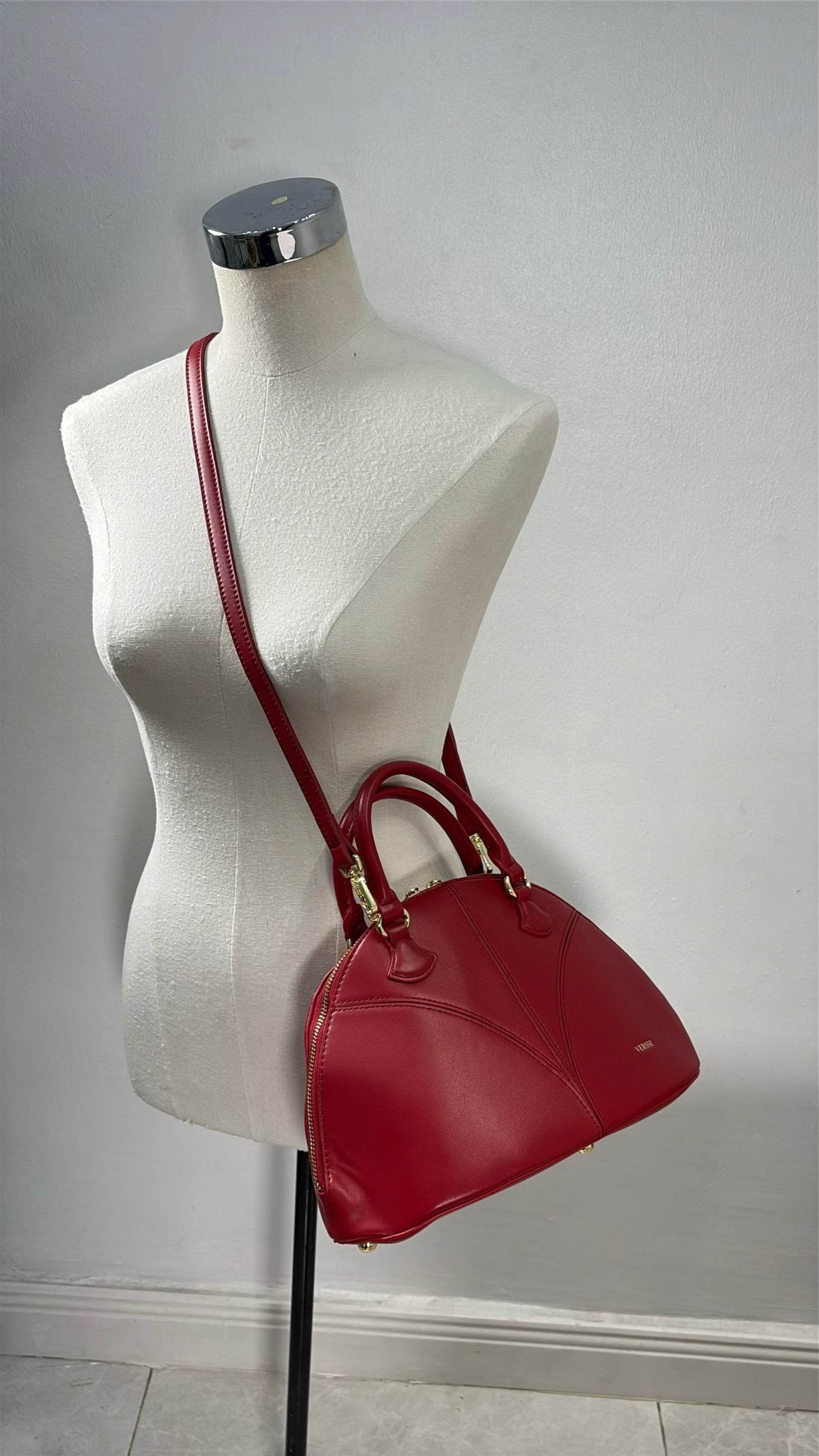 Versse Half-Moon handbag in Wine