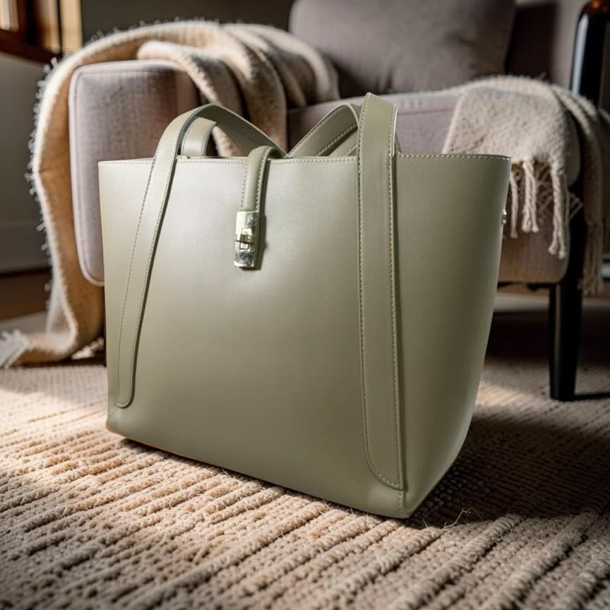 Chrisbella Large Front Knob Bag in Lime