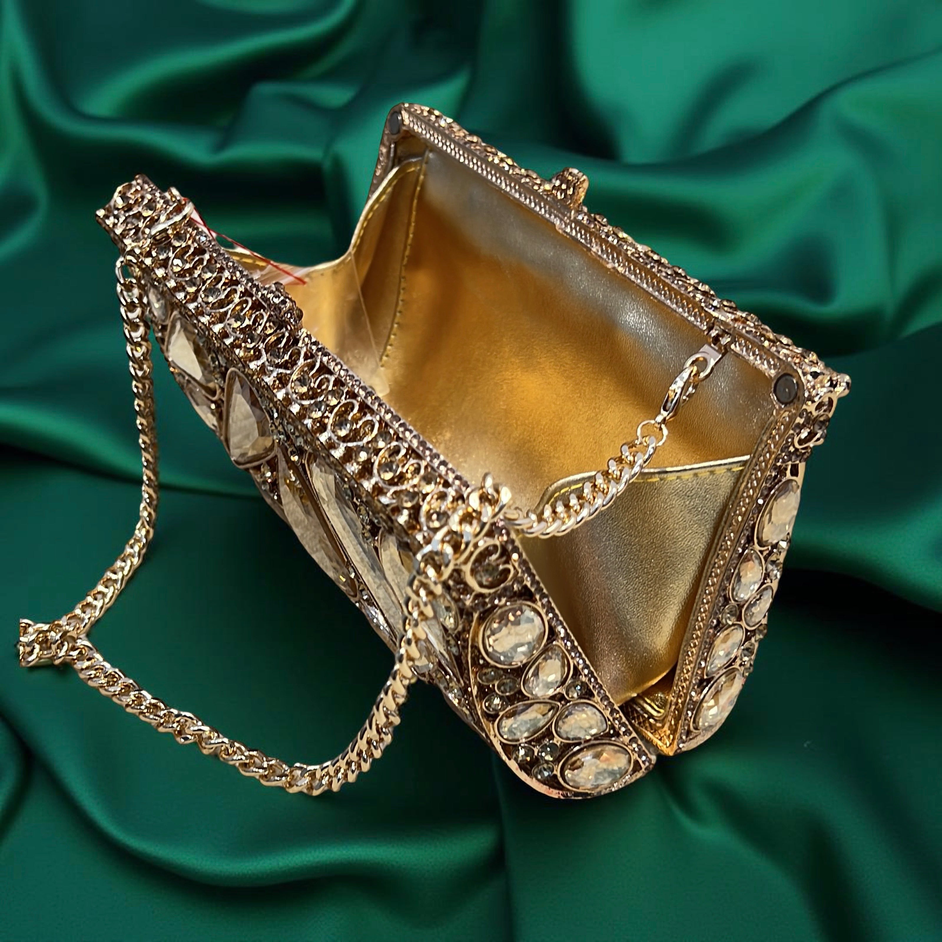 Zurich Glam Clutch Purse in Gold