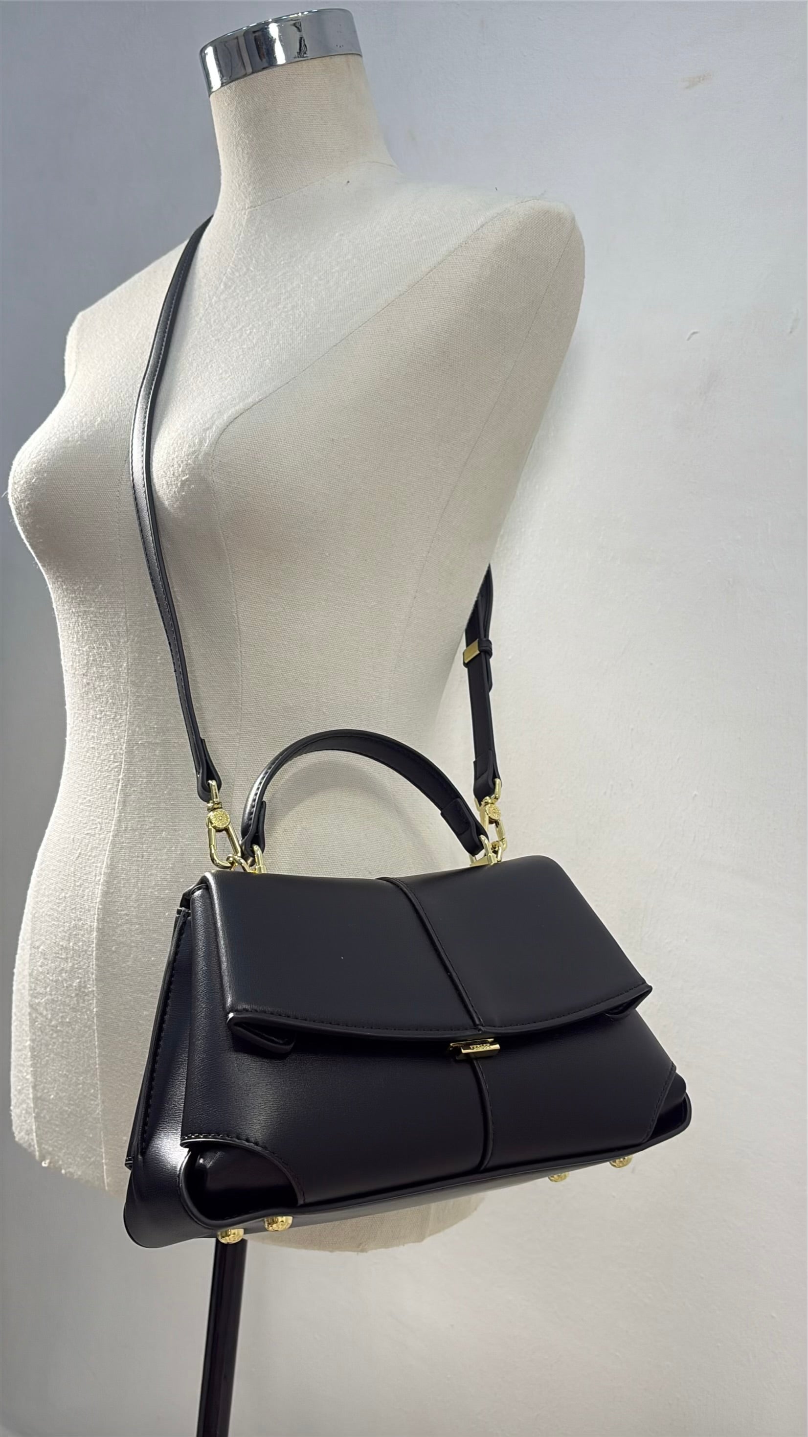 Versse Top Handle Small Bag in Black