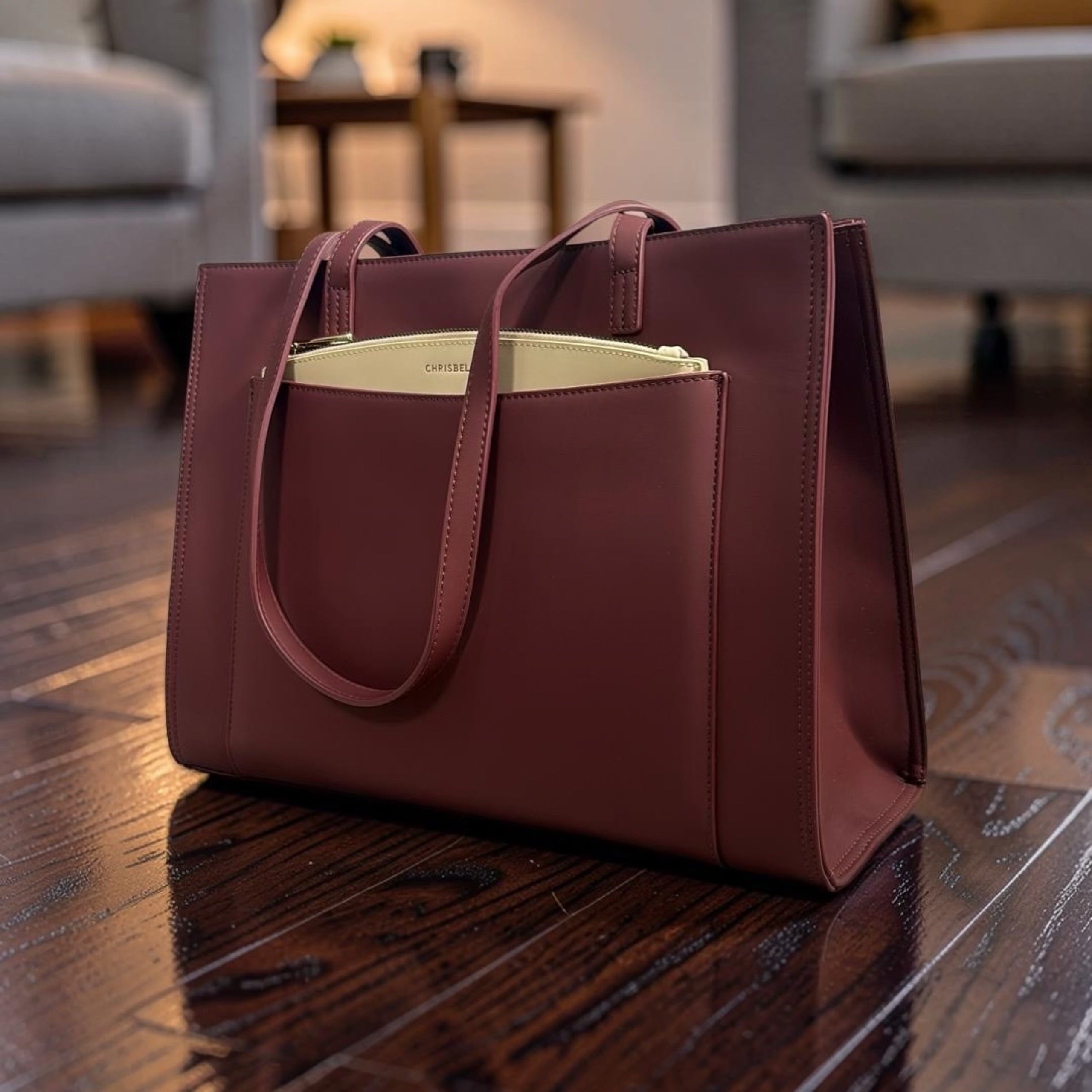 Chrisbella 3-in-1 Shoulder Bag in Burgundy