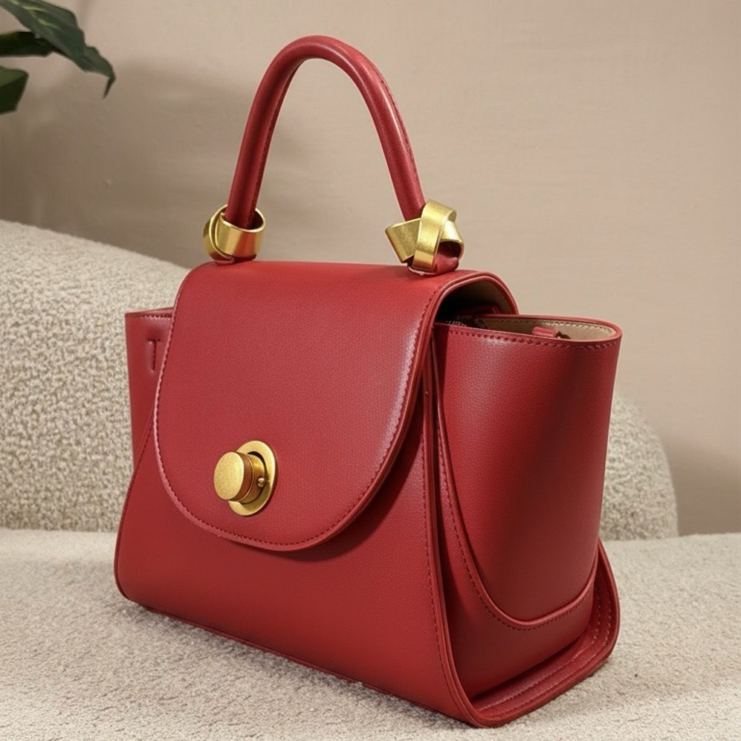 Hollley VIvi Winged Scarf Detail Bag in Red