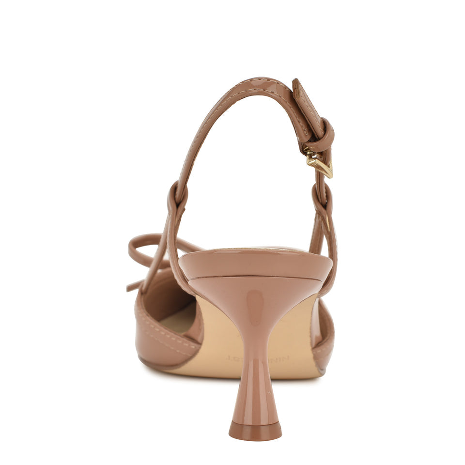 Nine West Bow Detail Pointed Toe Slingback Pump in Nude