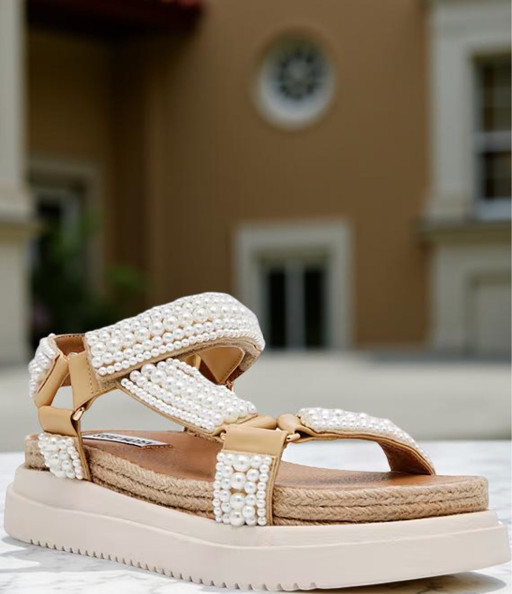 Steve Madden Matina Pearl Sandal in Natural