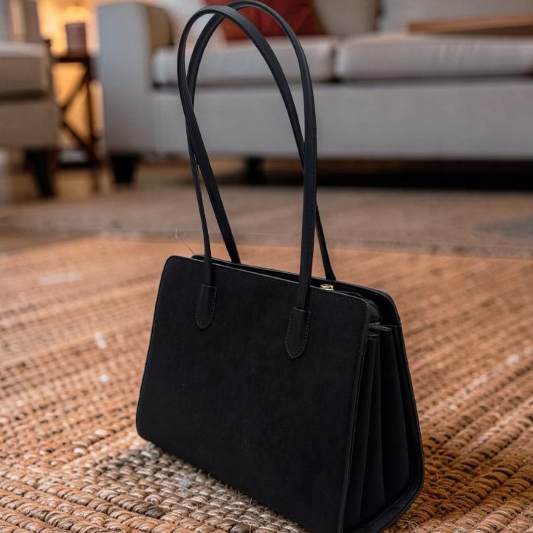 Bagco Long Handle Monochrome Bag in Black