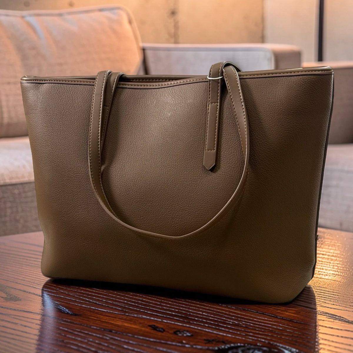 Bagco Scarf Large Tote Bag in Coffee