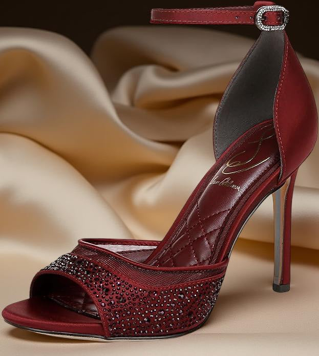 Sam Edelman Embellshed Heeled Sandal in Burgundy