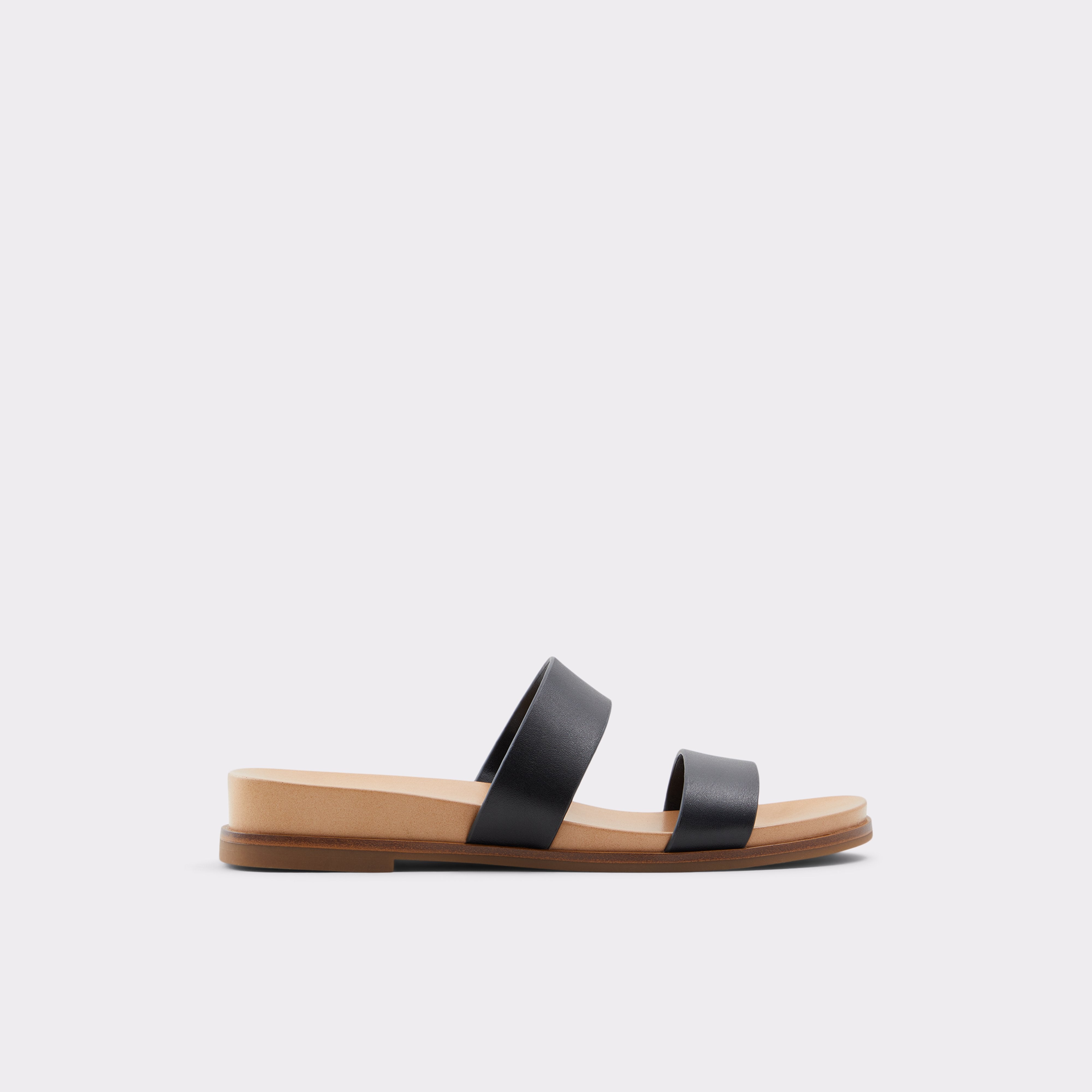 ALDO DOUBLE STRAP SANDAL IN BLACK